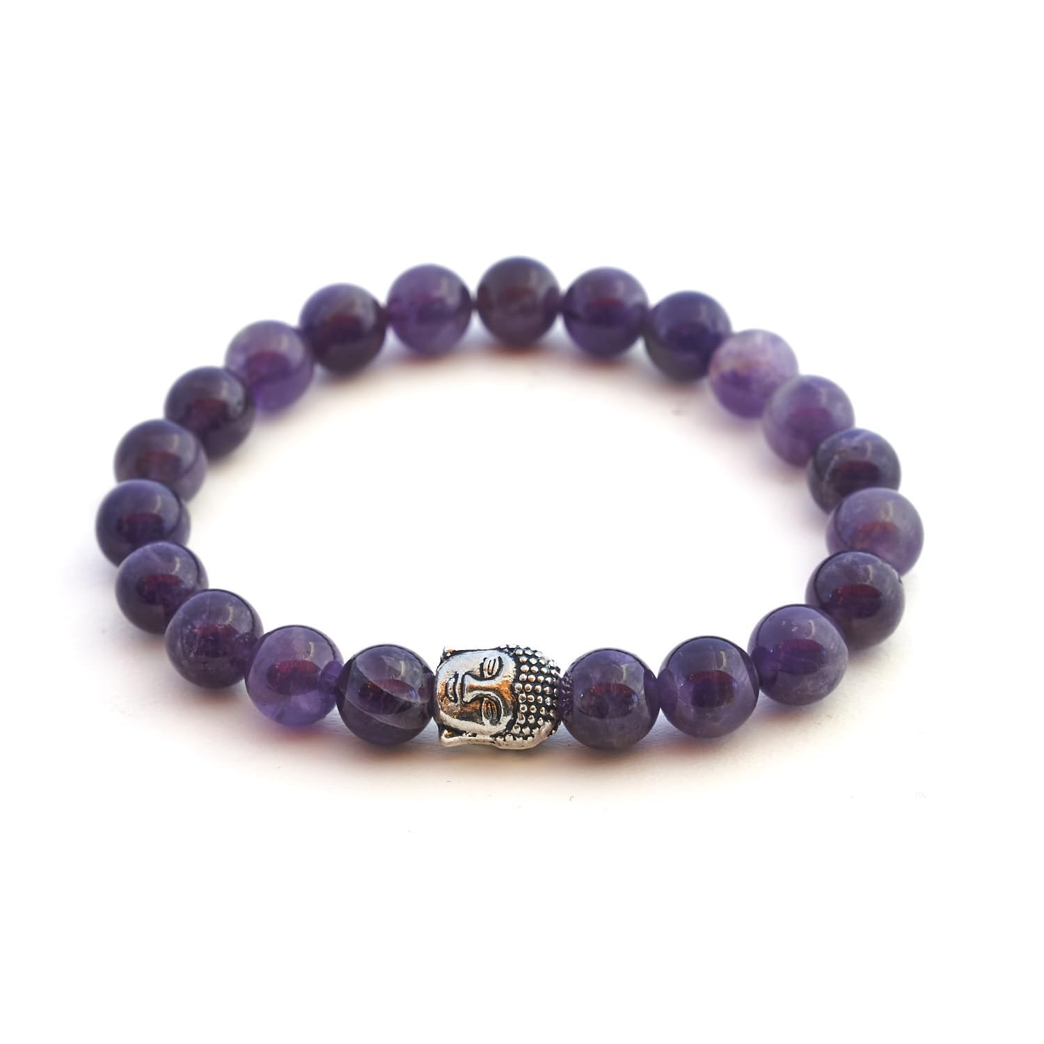 BERGERLIN Buddha Armband - Naturstein geprüft in Deutschland, mit echten Naturstein oder Lavastein Perlen - Naturstein Armband mit Echtheitszertifikat für Damen und Herren