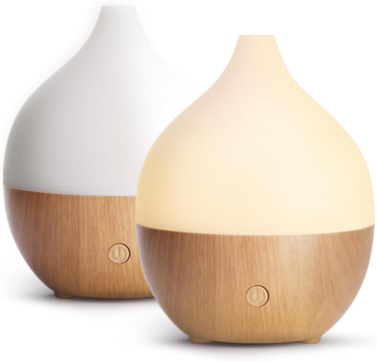 SALKING Aroma Diffuser, 100 ml Small Ultrasonic Aromatherapy Diffuser for Essential Oils, with Automatic Shut-Off Function, Warm White Light, White Wood Grain Diffuser for Home, Office or Yoga
