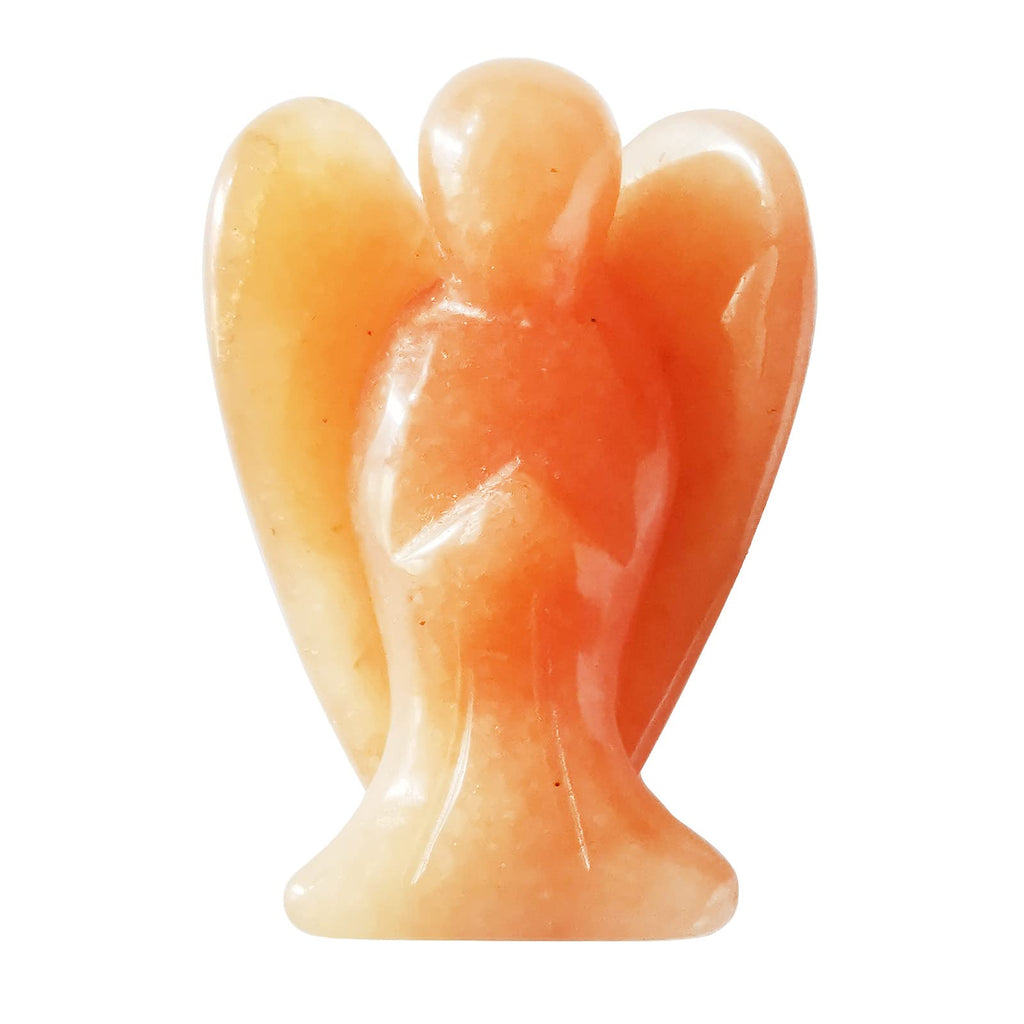 Natural Kambaba Jasper Guardian Angel Statue, Hand Carved Stone Healing Crystal Bag Figures Decoration, 5 cm