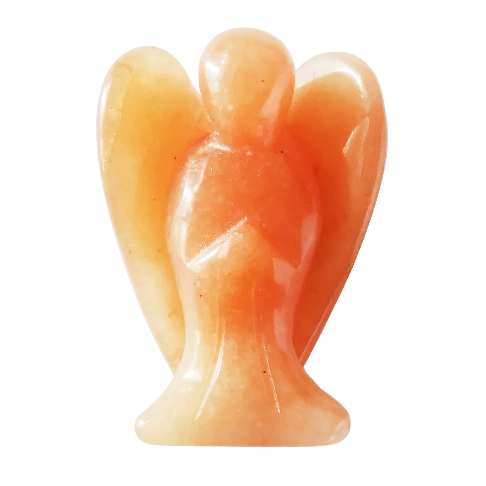 Natural Kambaba Jasper Guardian Angel Statue, Hand Carved Stone Healing Crystal Bag Figures Decoration, 5 cm