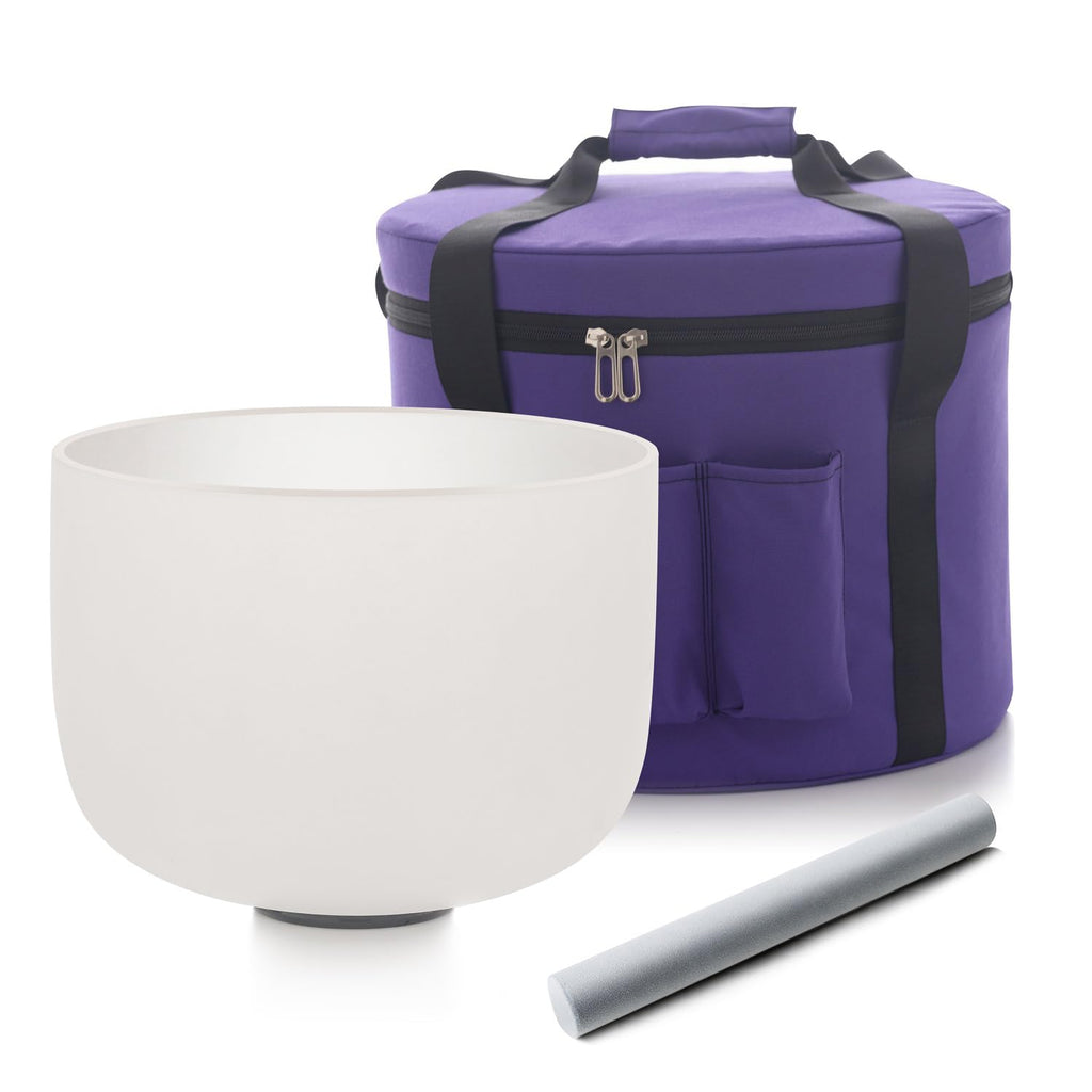 Hye-eun 432hz Kristall Klangschalen,8 Zoll mit E Note Klangschale aus Kristall Solar Plexus Chakra mit Tragetasche percussion instruments(20.3cm) zur heilung