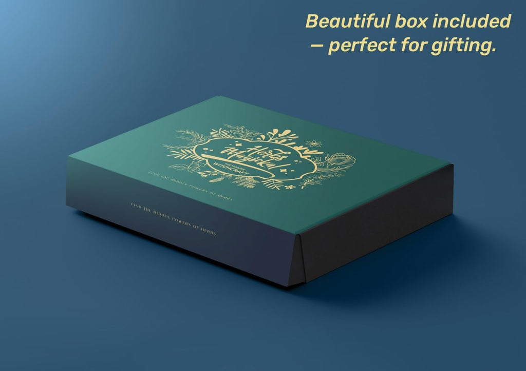 Dried Herbs for Witchcraft Supplies and Tools - 30 Wiccan Herbs for Protection, Herbal Magic, Spells, Wiccan Altar Bugs - Crystal Spoon Included