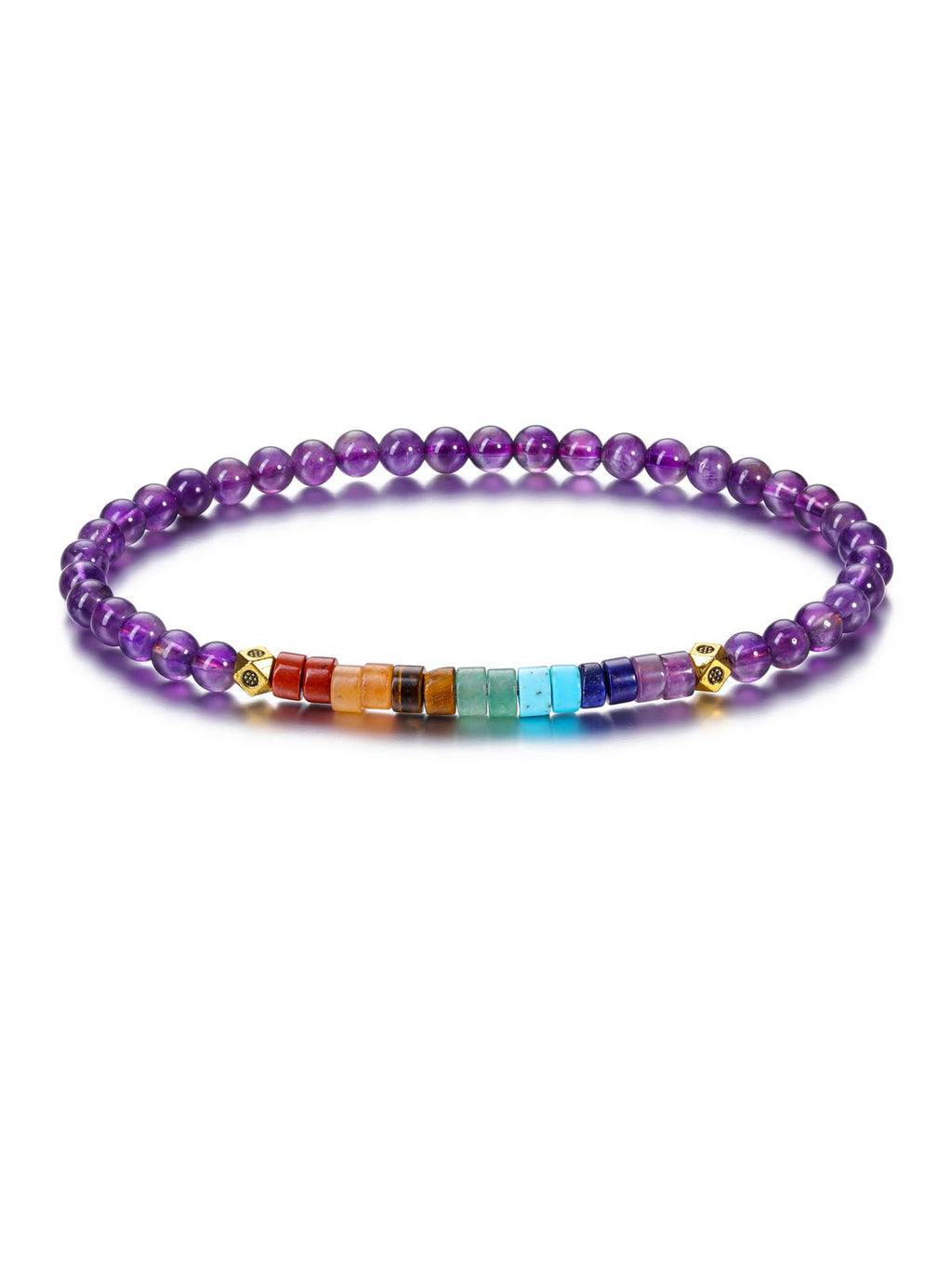 CrystalTears 7 Chakren Armband Damen elastischer Heilende Kristalle Perlenarmband Reiki Talisman spirituelle Geschenke