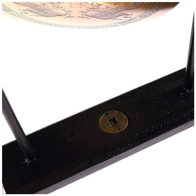 lachineuse - Gong mit Schlägel – Chinesischer Drachen-Gong – Zen-Dekoration aus Holz und Kupfer – Feng Shui Deko für Zuhause, Büro, Wohnzimmer – Geschenkidee China Asien – Asiatische Tradition