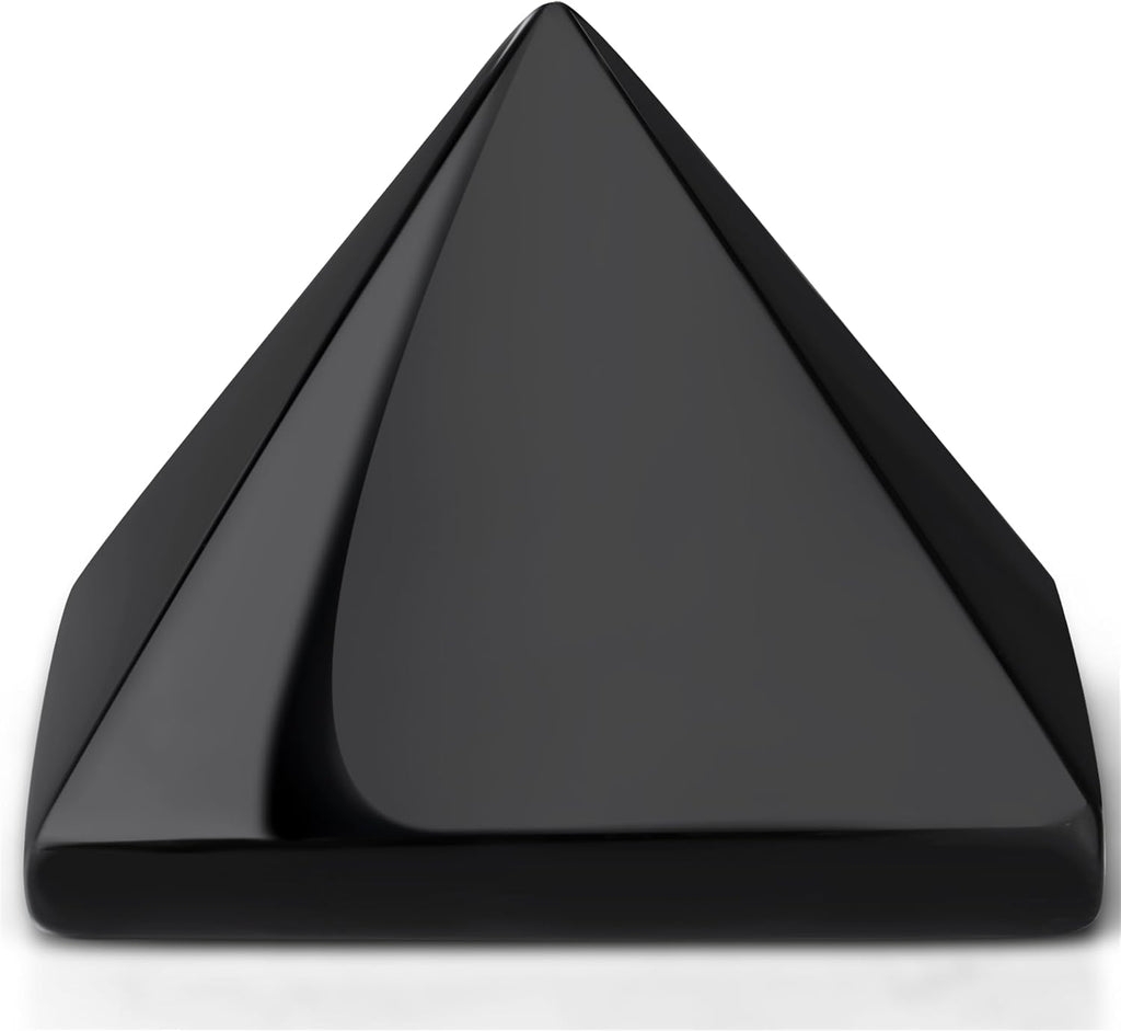YATOJUZI 2" Black Obsidian Crystal Pyramid Natural Crystals and Healing Stones Black Obsidian Pyramids Black Gemstones for Meditation Reiki Energy Balancing Good Luck Gifts 1PCS