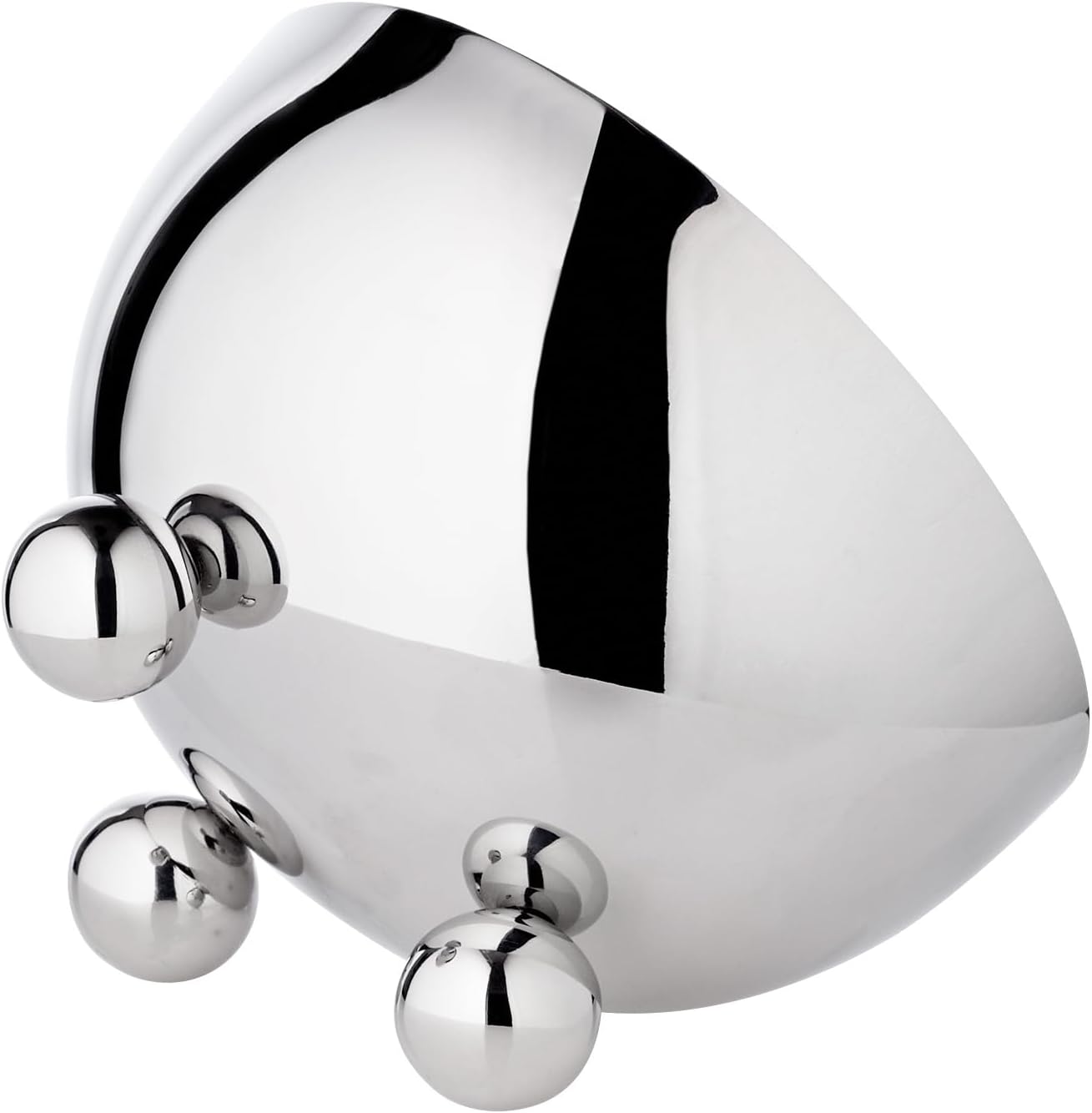 EDZARD Chicago Bowl Diameter 15 cm Height 9 cm on 3 Ball Feet Polished Stainless Steel