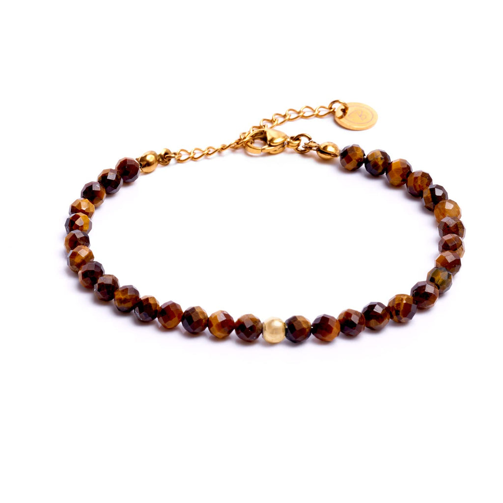 BERGERLIN Echtes Naturstein Perlenarmband - Naturstein geprüft in Deutschland, mit 925 Sterling Silberperle oder vergoldeter Perle - Mit Verschluss und Echtheitszertifikat, für Damen und Herren
