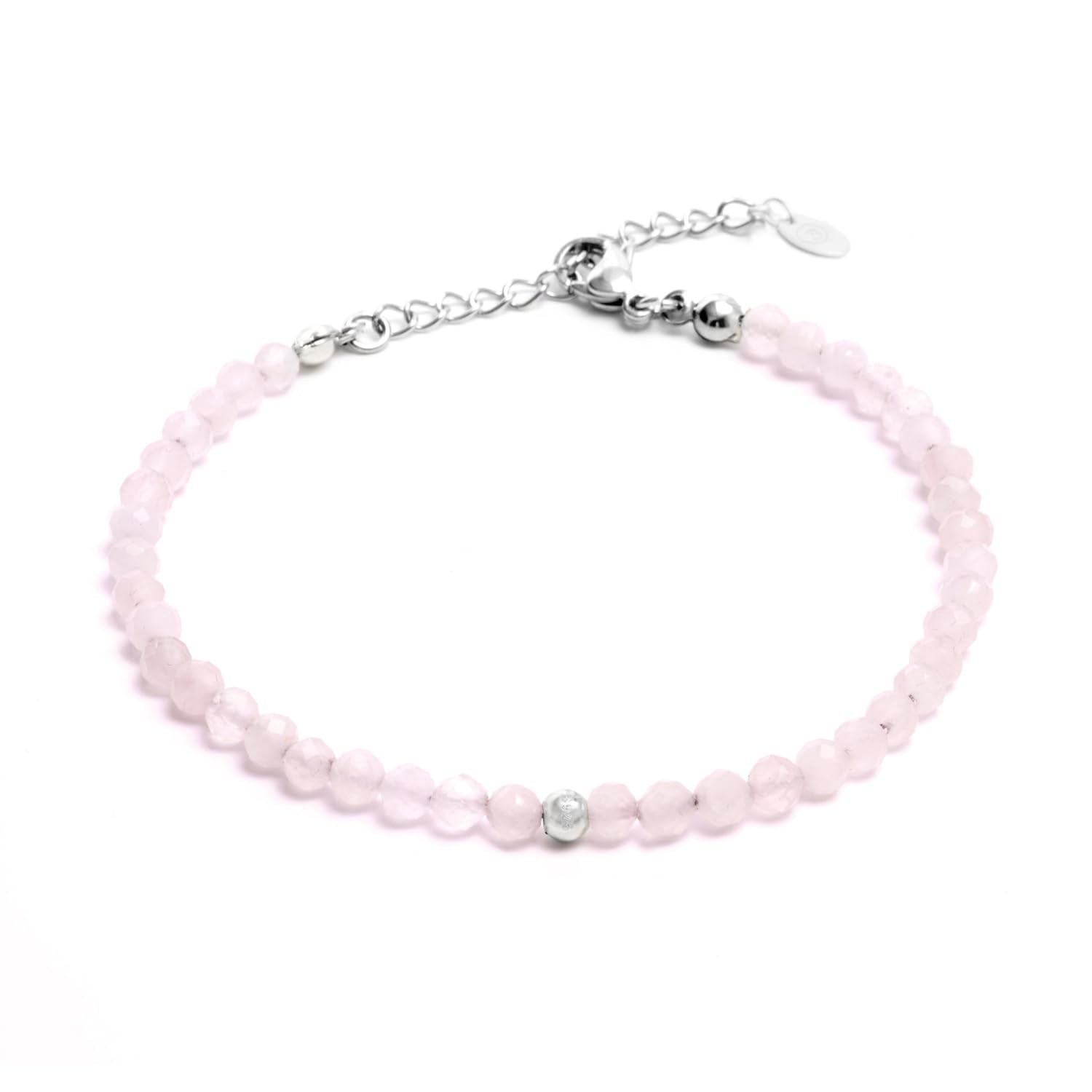 BERGERLIN Echtes Naturstein Perlenarmband - Naturstein geprüft in Deutschland, mit 925 Sterling Silberperle oder vergoldeter Perle - Mit Verschluss und Echtheitszertifikat, für Damen und Herren