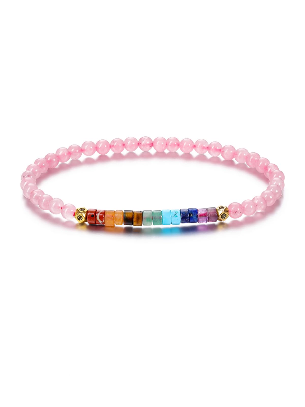 CrystalTears 7 Chakren Armband Damen elastischer Heilende Kristalle Perlenarmband Reiki Talisman spirituelle Geschenke