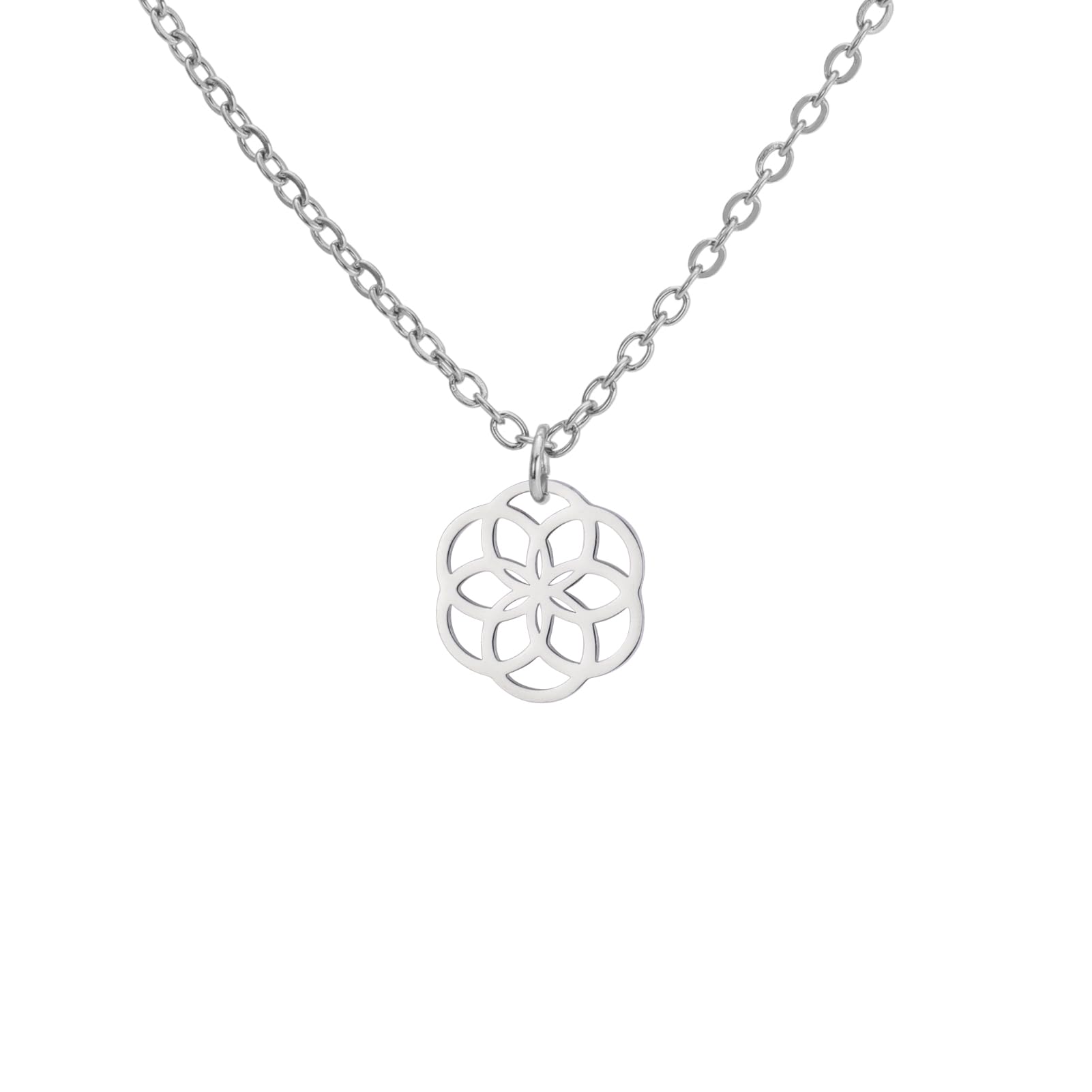 LIKGREAT Blume des Lebens Halskette Seeds of Life Anhänger Halskette Heilige Geometrie Symbol Halskette Spirituelle Heilung Amulett Schmuck