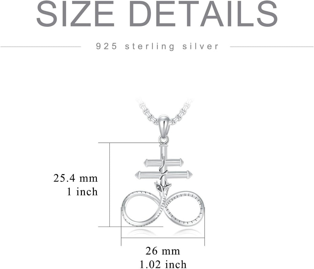ROMANTICWORK Kreuz Kette 925 Sterling Silber Kreuz Halskette Kreuz Anhänger Christlicher Religiöser Gotischer Kreuz Schmuck Geschenke für Herren Männer Damen