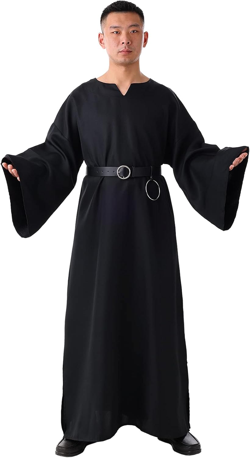 BLESSUME Medieval Wicca Pagan Ritual Robe with Belt
