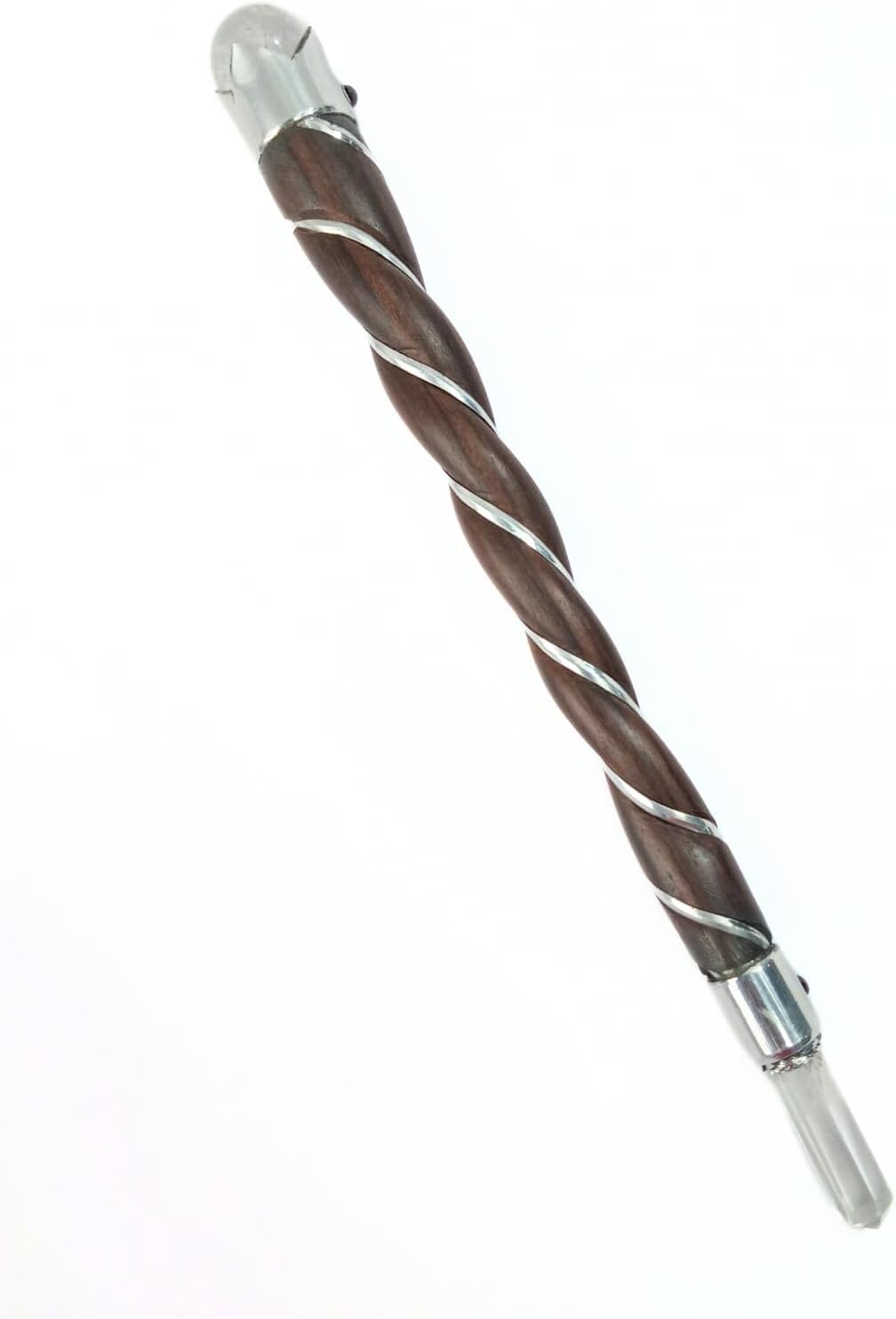 Jet International Beautiful Rosewood Plain Twisted Long Healing Stick Long Wall Himalayan Crystal Ball Point Nepal Tibetan India Asian Aura Energy Balance Garnet Cabochon Love Picture is