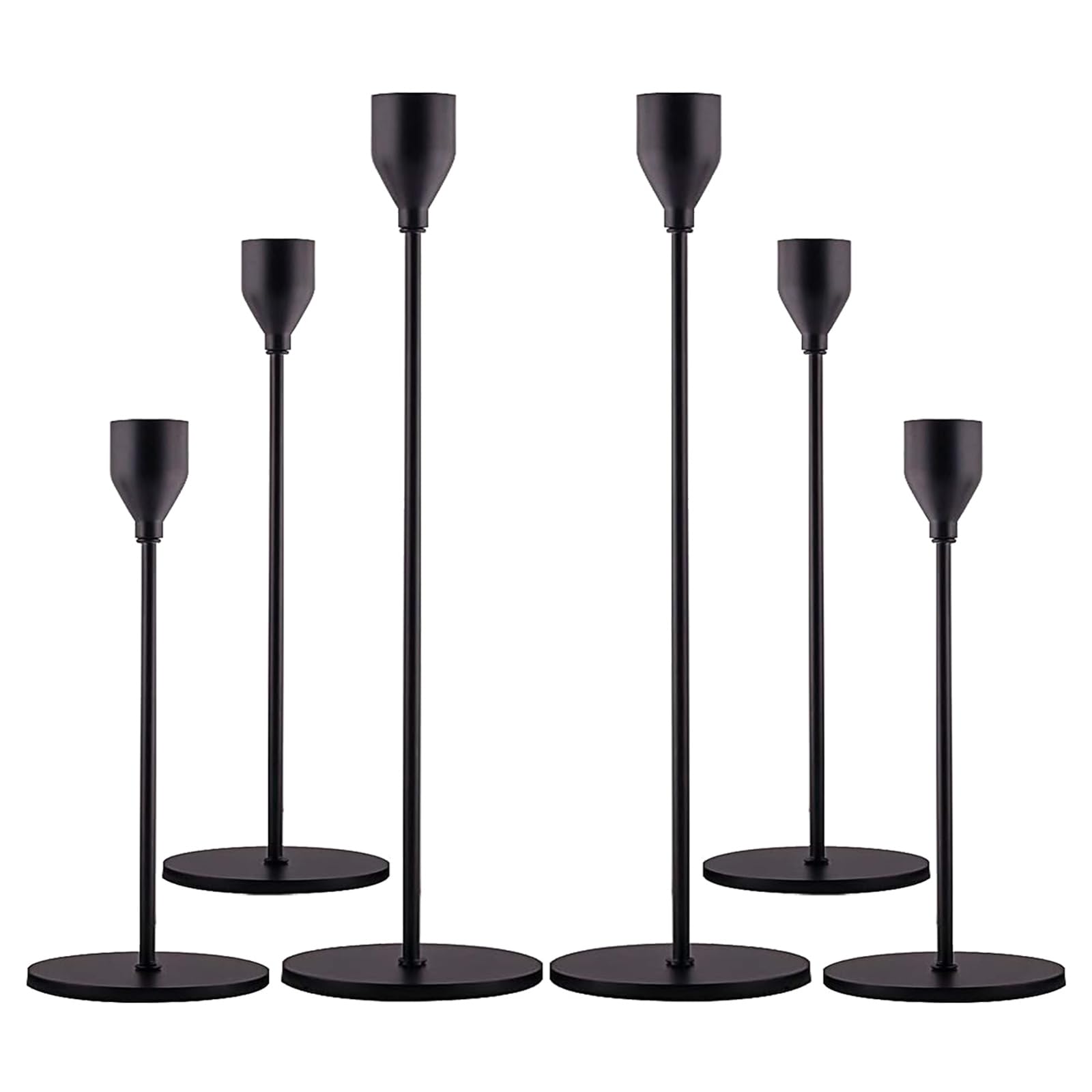 Candle Holder Gold Candle Holder Candle Holder Tall Cone Candle Holder for Home Decoration, Wedding, Dinner, Party, Anniversary, Fits 3/4" Thick Candles and LED Candles (Set of 6)