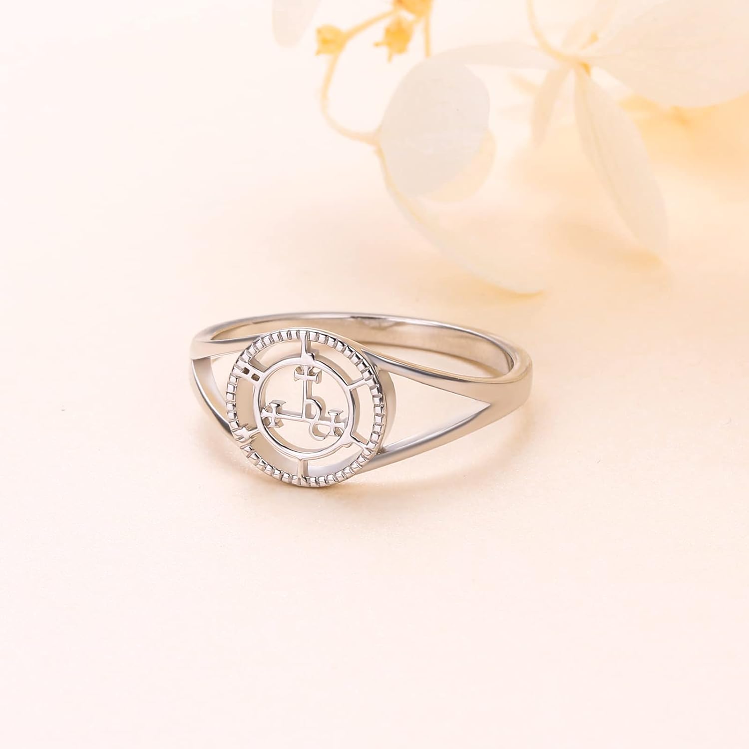 Sigil of Lilith Statement-Ring S925 Sterling Silber Sigil of Lilith Statement-Ring Geschenke für Frauen Männer
