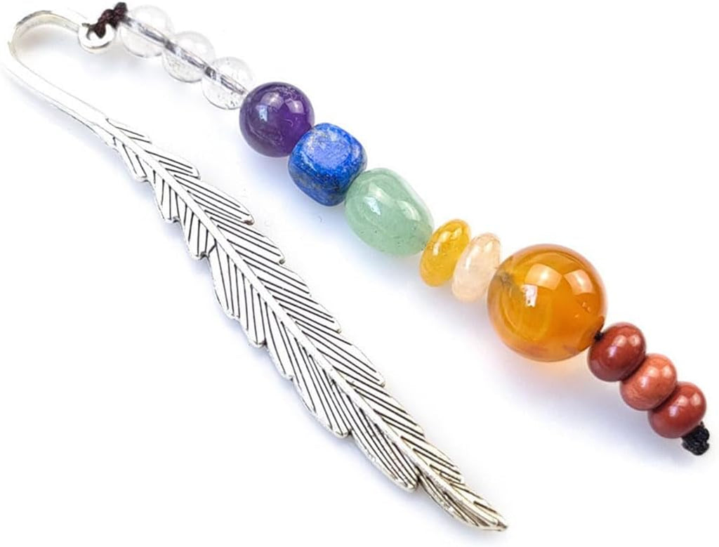 7 Chakra Lesezeichen Goldener Schnatz Bookmark Spirituelles Lesezeichen für Achtsamkeit & Energiebalance - Einzigartiges Geschenk für Bücherliebhaber (Silber)