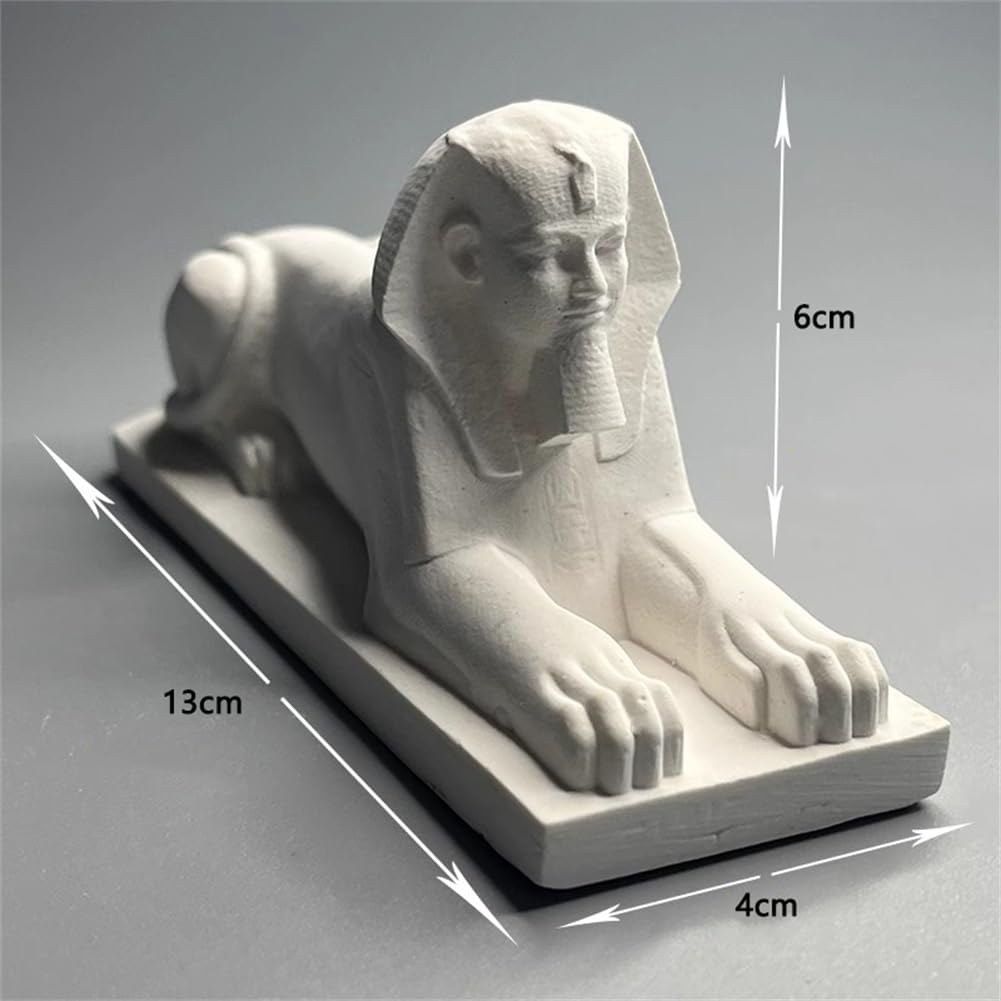 Sphinx Figure Statue, Plaster, Egyptian Sphinx Sculpture, Craft, Home Decoration, Office, Desktop Decoration, Mini Egyptian Sphinx Figure, Sketch, Practice, DIY Art Gift