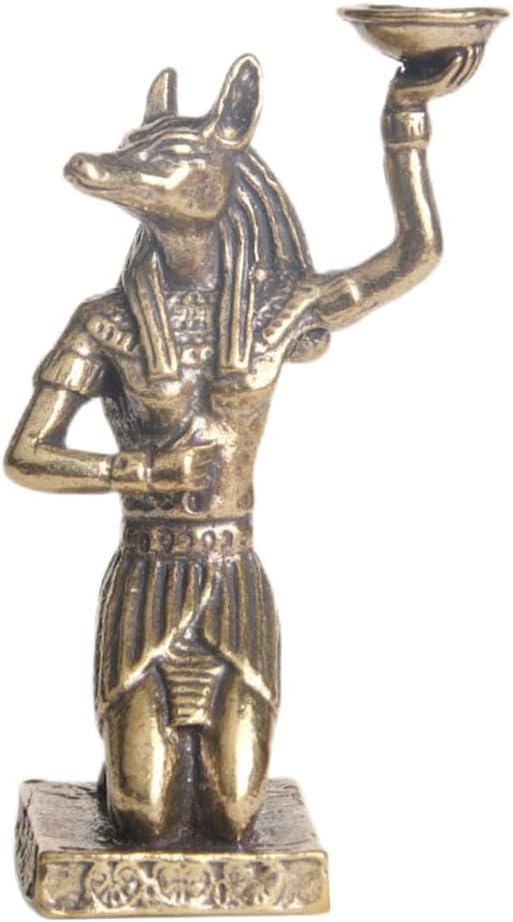 IMIKEYA kleine Messing Figuren ägyptische Figuren Anubis Deko ägyptische Souvenirs Mini Anubis-Statue Golden Ägypten Zubehör für zuhause Büro Deko