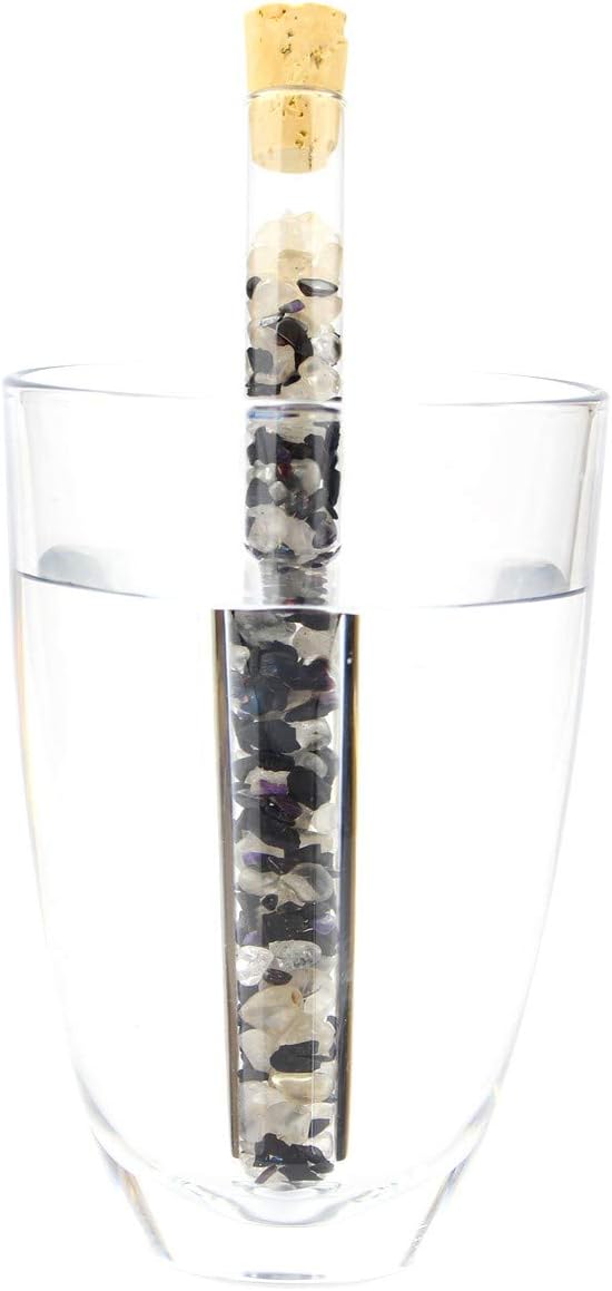 Edelsteinstab Premium Kosmos Bergkristall, Schungit, Sugilith Edelsteinwasser herstellen XL - 250x30mm