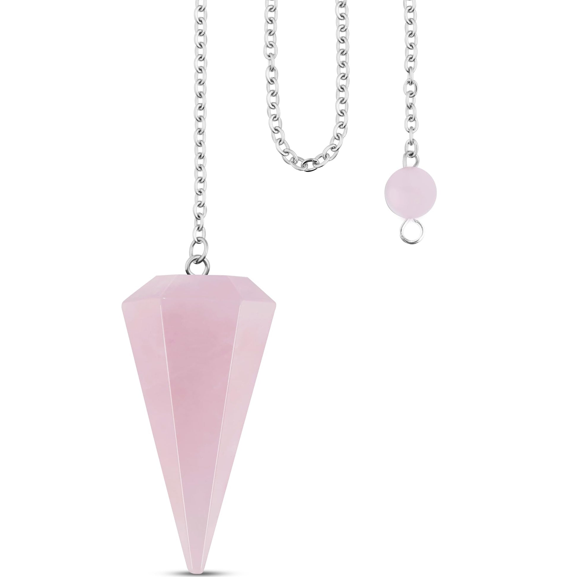 QINJIEJIE Rock Crystal Pendulum Natural Gemstone Pendulum Crystals Esoteric Pendulum with Chain and Ball for Dowsing Rods Fortune teller Chakra Reiki Witchcraft Accessories Esoteric Gifts
