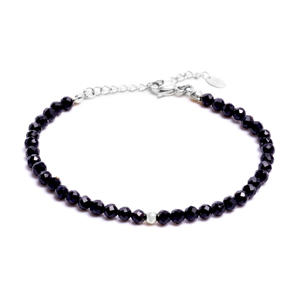 BERGERLIN Echtes Naturstein Perlenarmband - Naturstein geprüft in Deutschland, mit 925 Sterling Silberperle oder vergoldeter Perle - Mit Verschluss und Echtheitszertifikat, für Damen und Herren