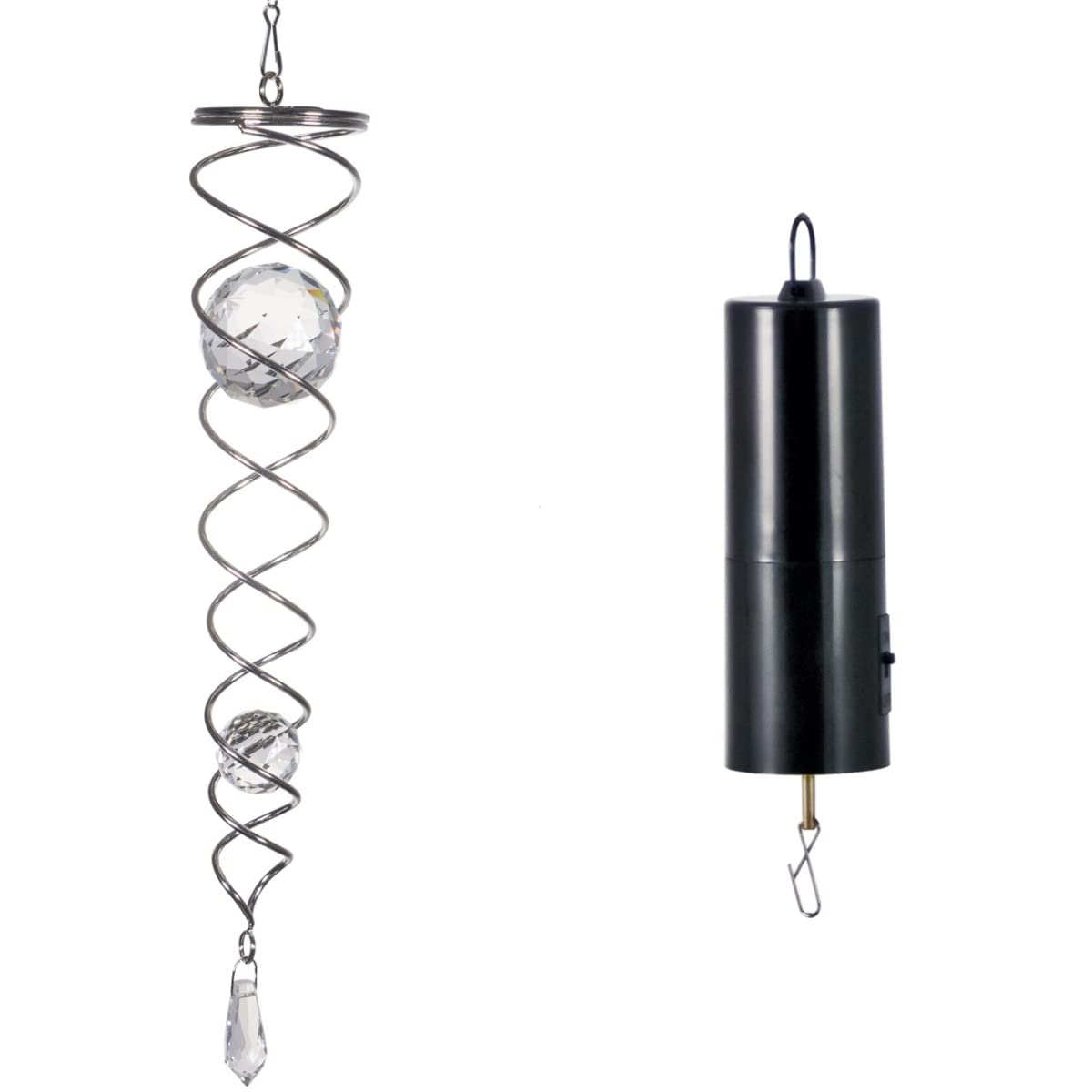 CIM Windspirale - Crystal Twister Klar - Abmessung: 6x34cm - inkl. Wirbel, Haken und Nylonschnur - attraktive Dekoration