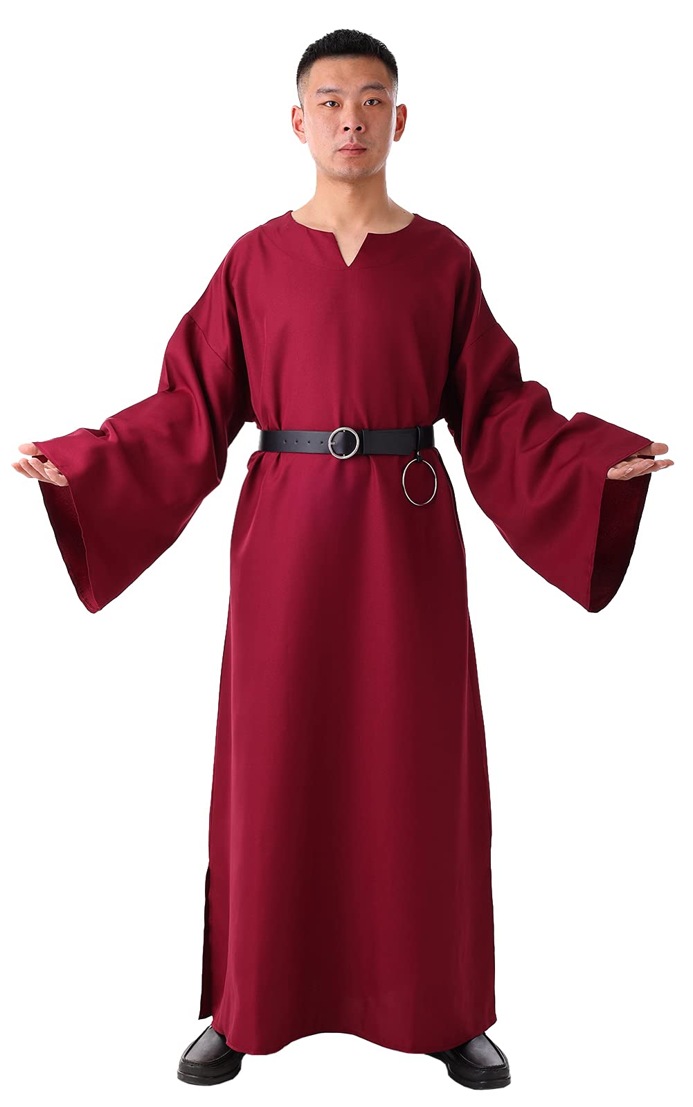 BLESSUME Medieval Wicca Pagan Ritual Robe with Belt