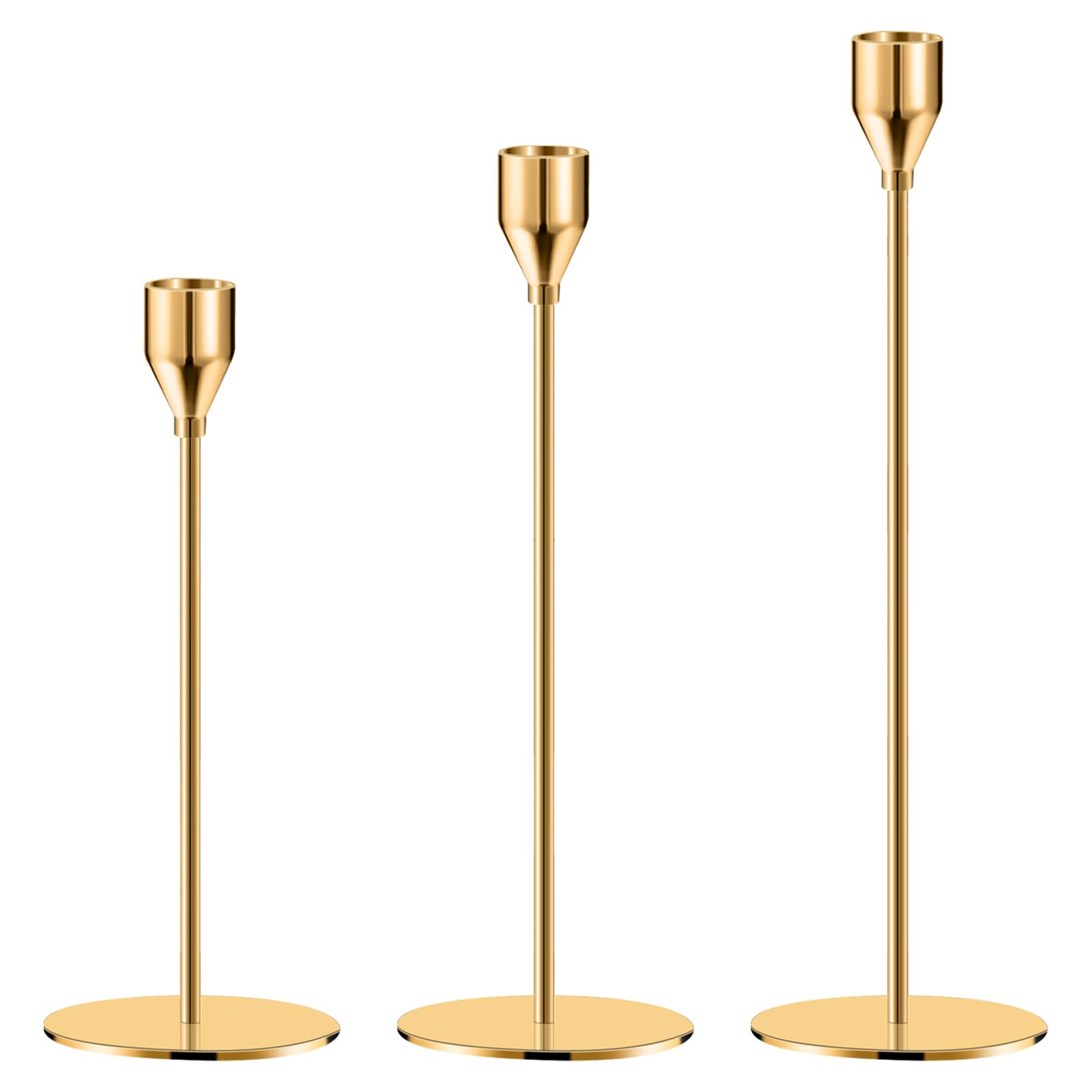Candle Holder Gold Candle Holder Candle Holder Tall Cone Candle Holder for Home Decoration, Wedding, Dinner, Party, Anniversary, Fits 3/4" Thick Candles and LED Candles (Set of 6)