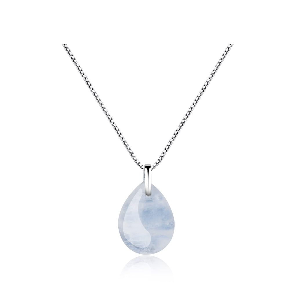 COAI Damen Kristall Kette aus Mondstein Anhänger mit 925 Silberkette