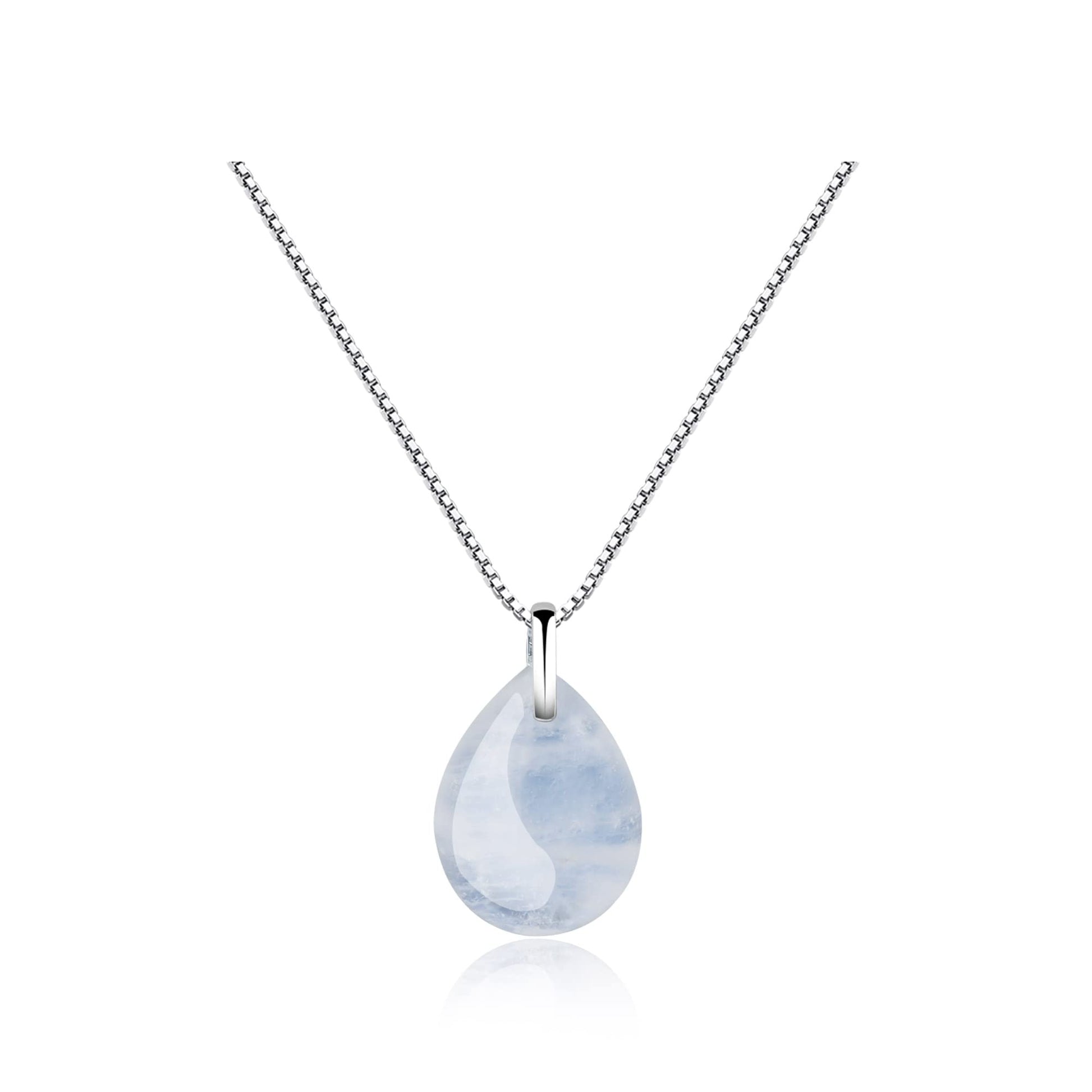 COAI Damen Kristall Kette aus Mondstein Anhänger mit 925 Silberkette