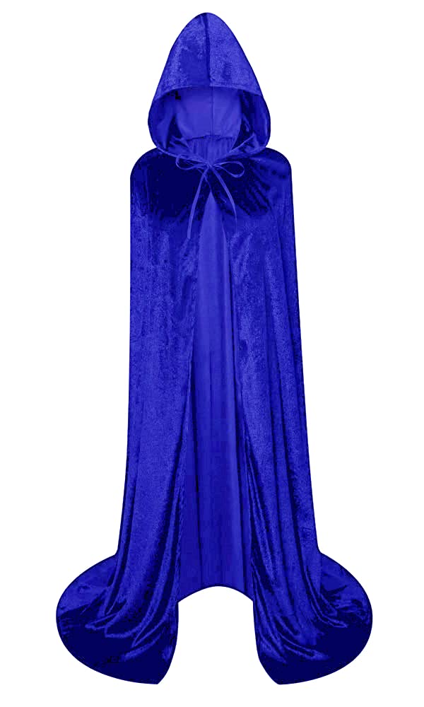 LHJ Unisex Full Length Hooded Robe Cloak Long Velvet Cape Cosplay Costume
