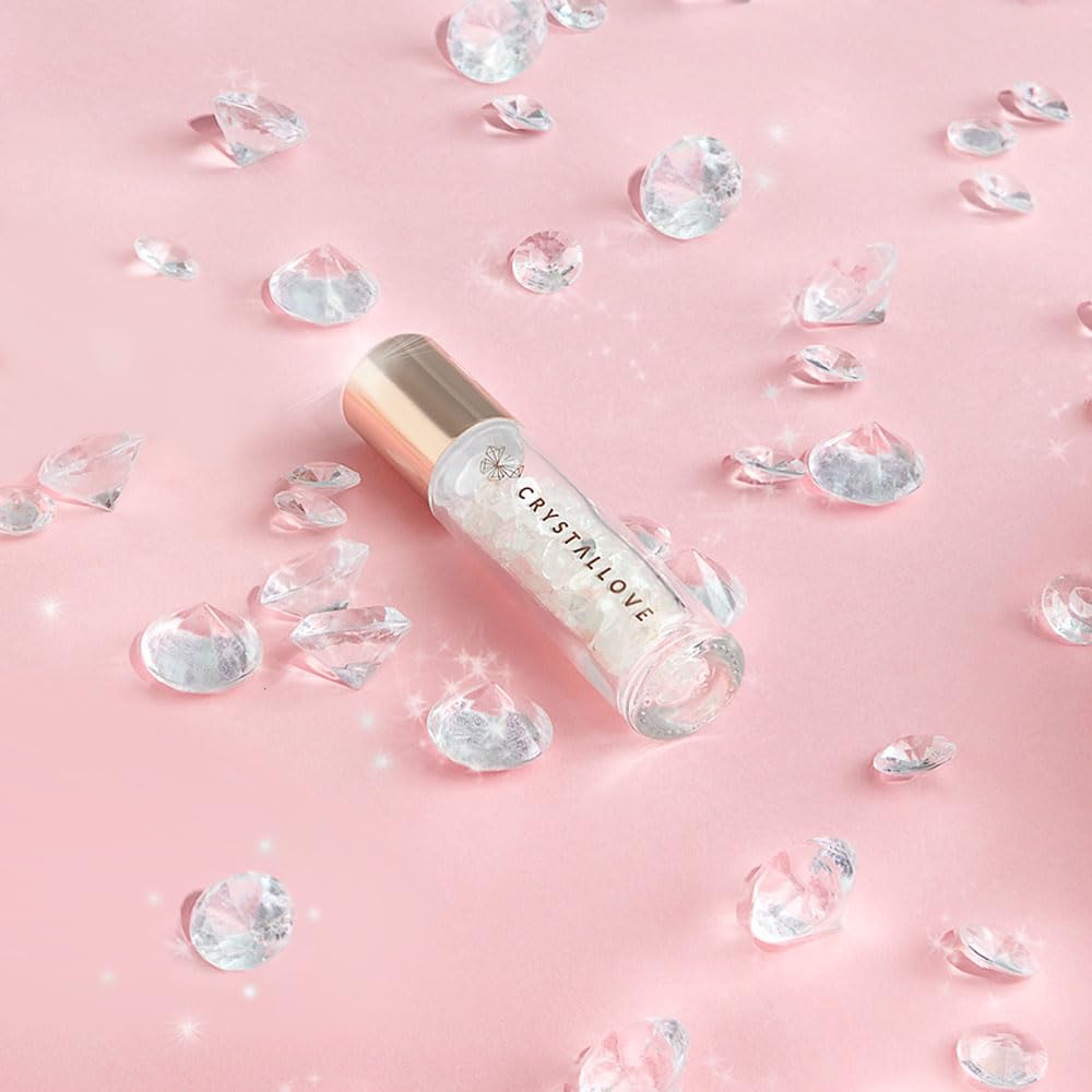 Crystallove Ölflasche 10 ml — Bergkristall - Rollon Ölkristalle für Öle, Duftstoff, Kosmetika, Massagen - Glasflaschen für Ätherisches Öl - Roller - Nachfüllbarer Glasroller