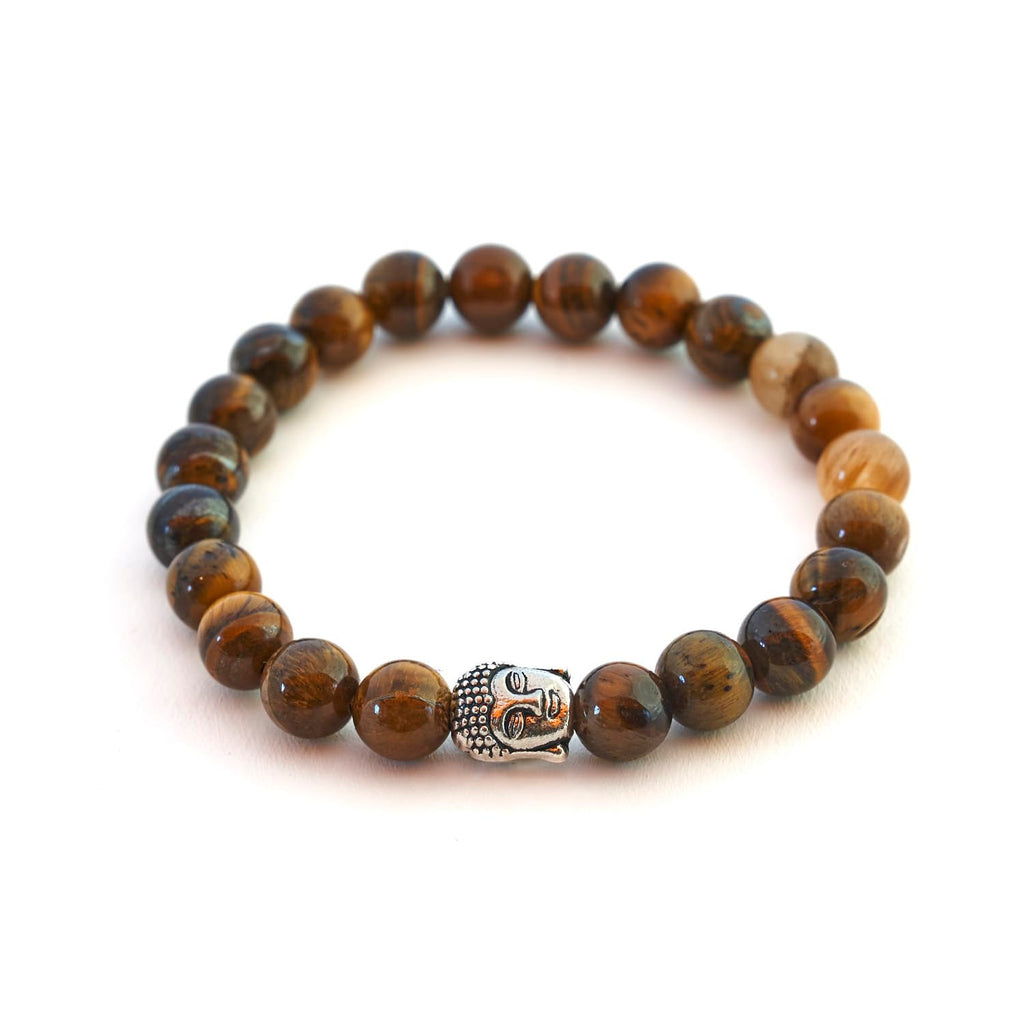 BERGERLIN Buddha Armband - Naturstein geprüft in Deutschland, mit echten Naturstein oder Lavastein Perlen - Naturstein Armband mit Echtheitszertifikat für Damen und Herren