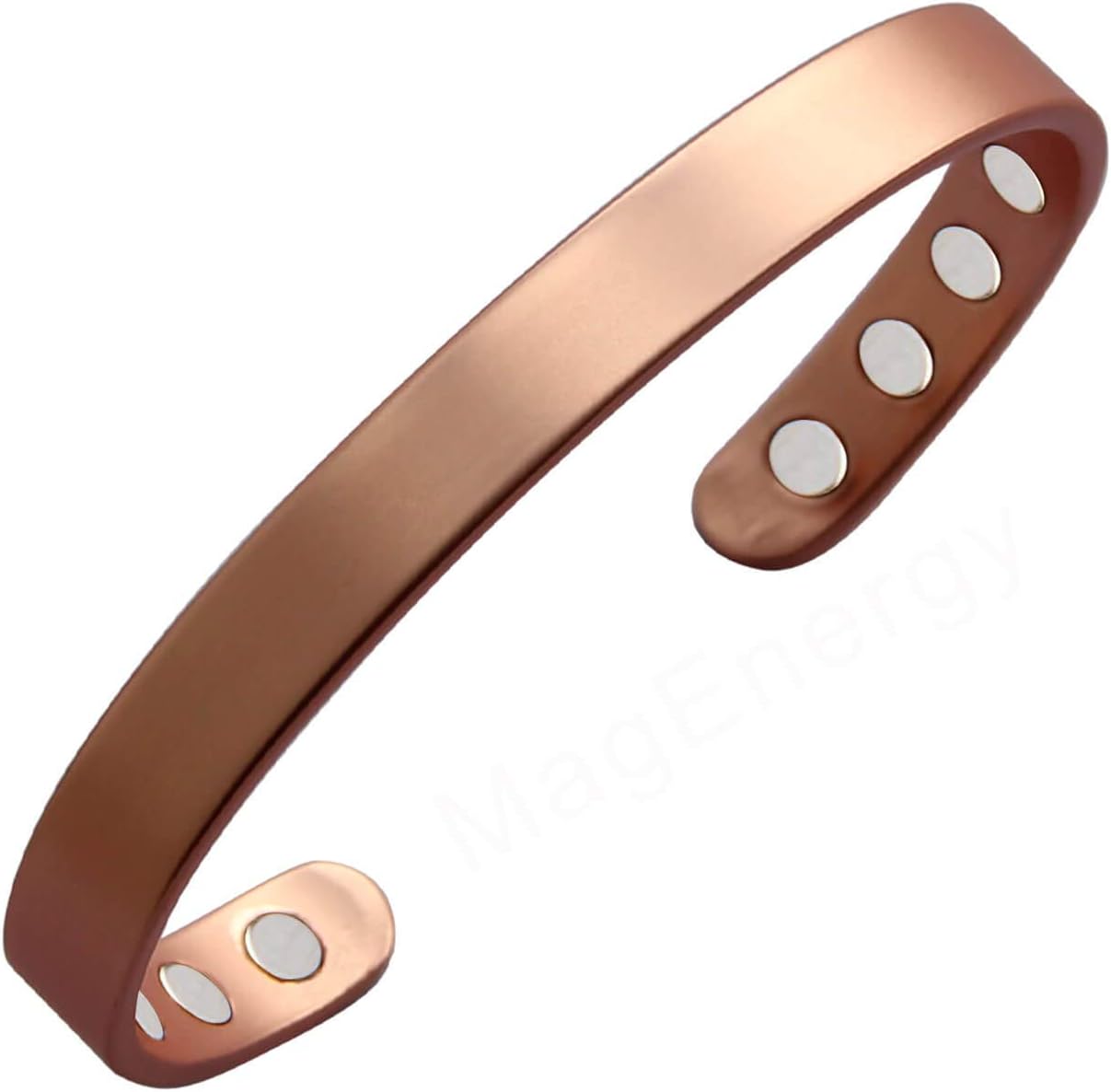 MagEnergy Copper Bracelet for Men and Women 99.9% Pure Copper Bangle 6.8 Inch Adjustable with 8 Magnets