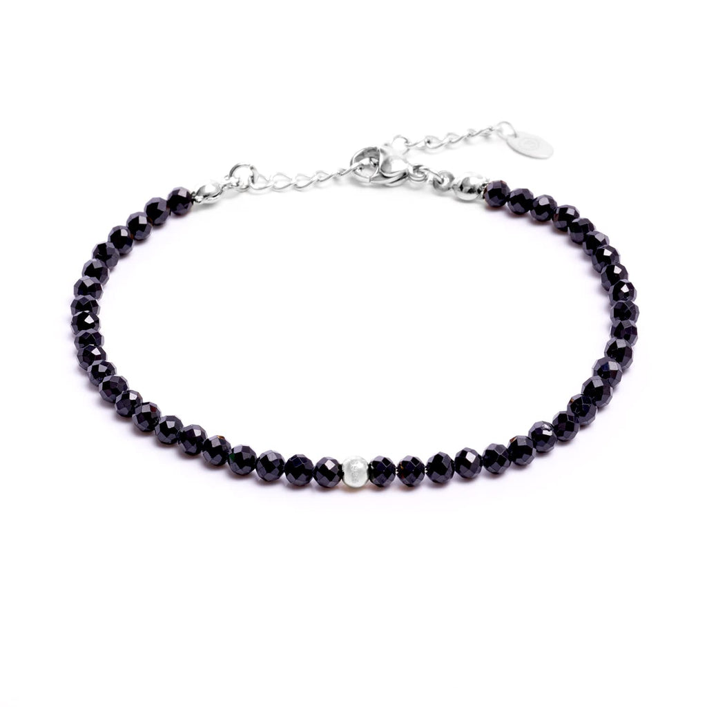 BERGERLIN Echtes Naturstein Perlenarmband - Naturstein geprüft in Deutschland, mit 925 Sterling Silberperle oder vergoldeter Perle - Mit Verschluss und Echtheitszertifikat, für Damen und Herren