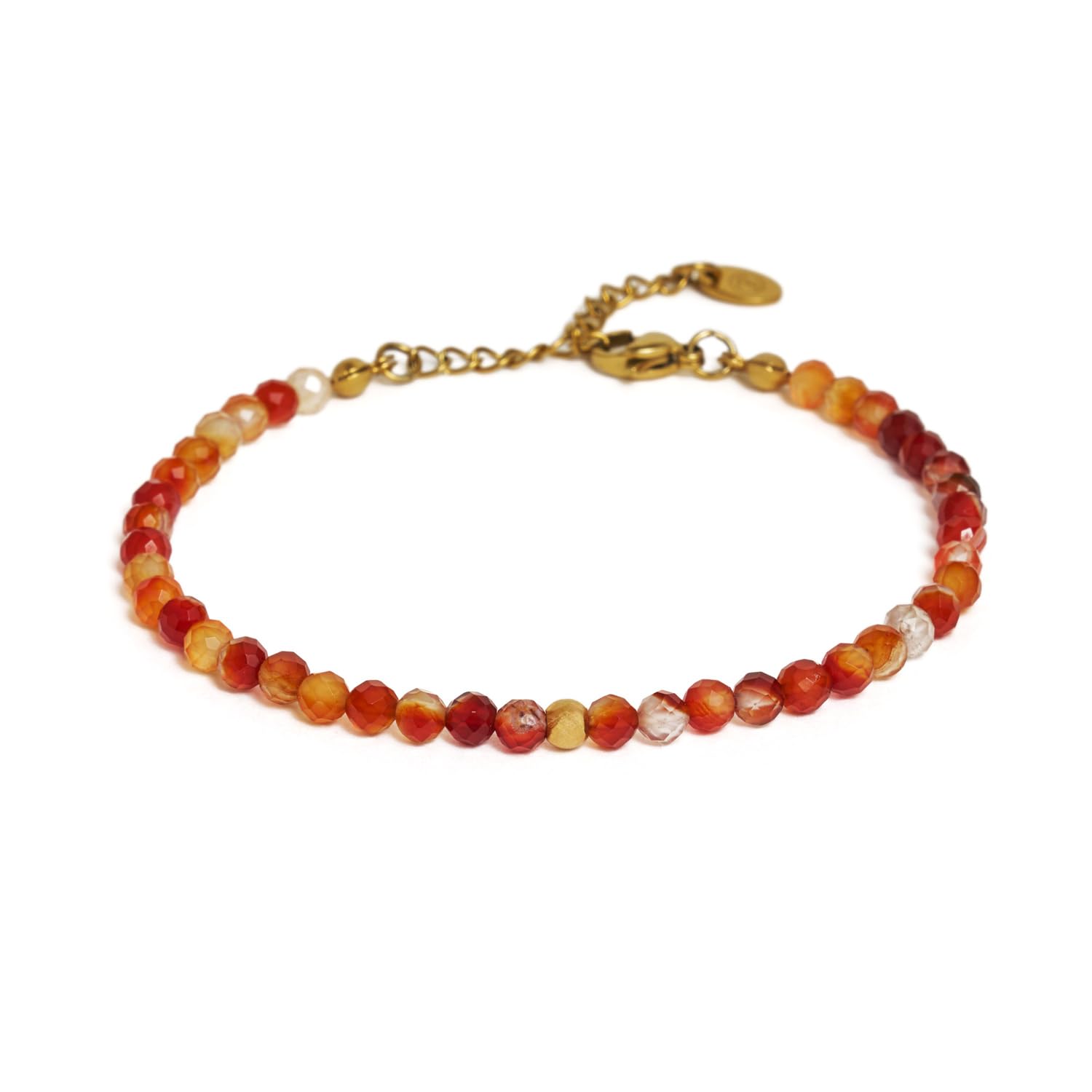 BERGERLIN Echtes Naturstein Perlenarmband - Naturstein geprüft in Deutschland, mit 925 Sterling Silberperle oder vergoldeter Perle - Mit Verschluss und Echtheitszertifikat, für Damen und Herren