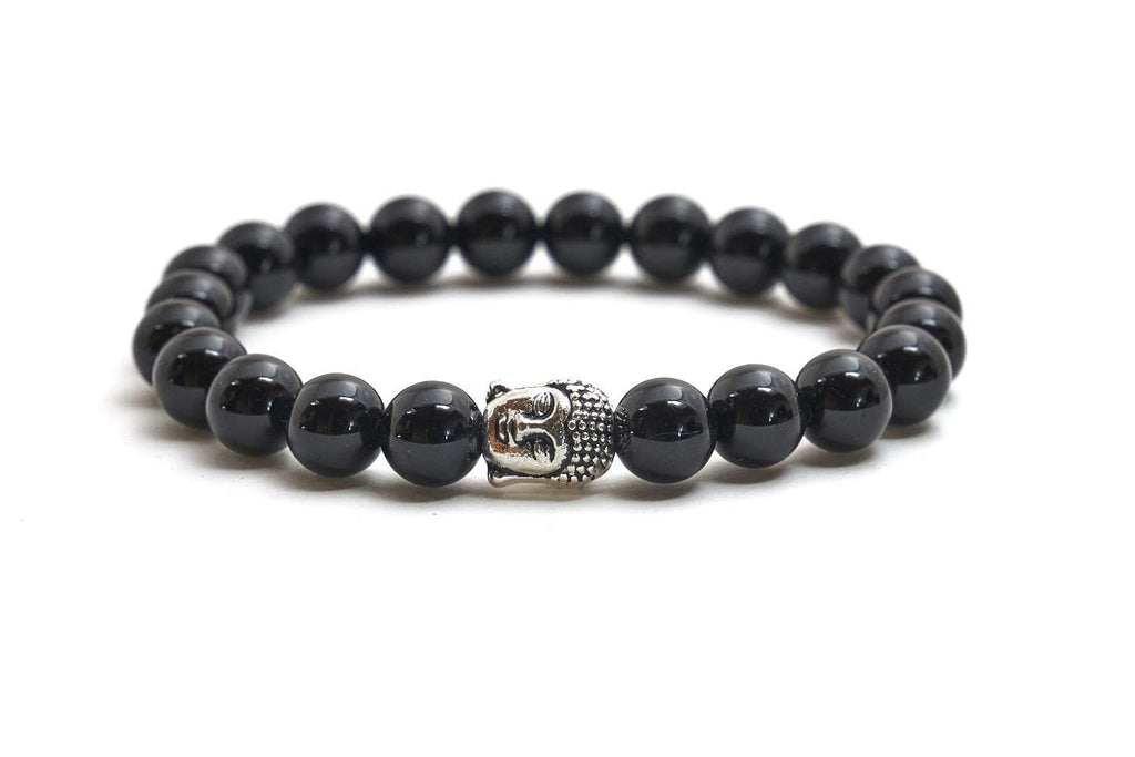 BERGERLIN Buddha Armband - Naturstein geprüft in Deutschland, mit echten Naturstein oder Lavastein Perlen - Naturstein Armband mit Echtheitszertifikat für Damen und Herren