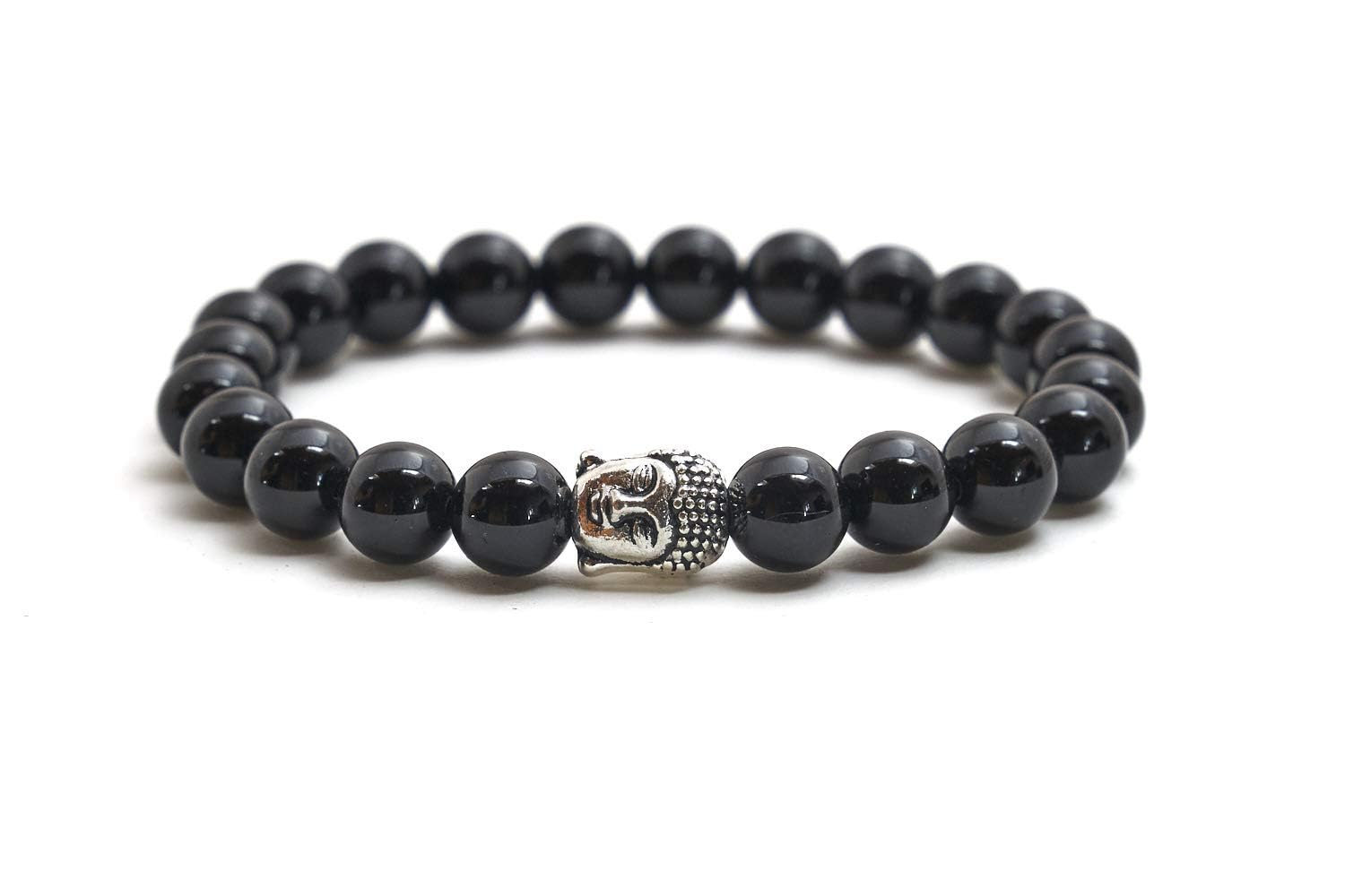 BERGERLIN Buddha Armband - Naturstein geprüft in Deutschland, mit echten Naturstein oder Lavastein Perlen - Naturstein Armband mit Echtheitszertifikat für Damen und Herren