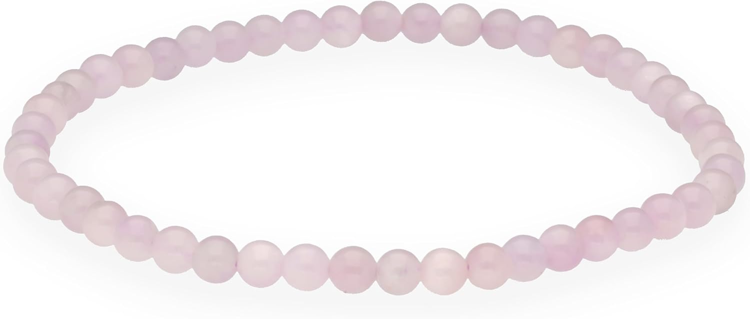 Lebensquelle Plus Kunzit Mini Ball Bracelet, 4-5 mm Bracelet, High-Quality Gemstone Bracelet, 19 cm Flexible, Includes Gemstone Card, Real Stones, Gift Idea