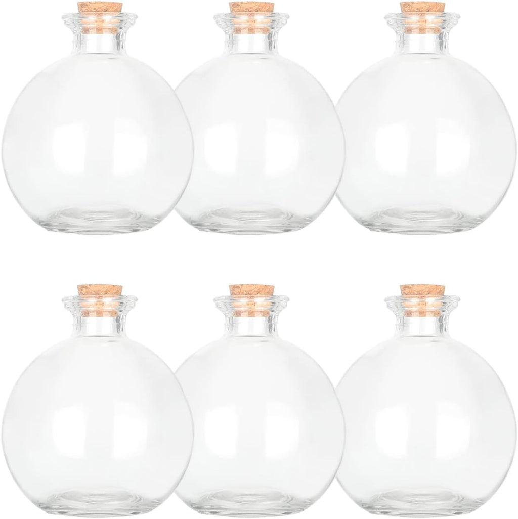 Magic Season Dekorative Glasflasche mit Korkverschluss(260ml Zaubertrank Flaschen / 6 Stück)