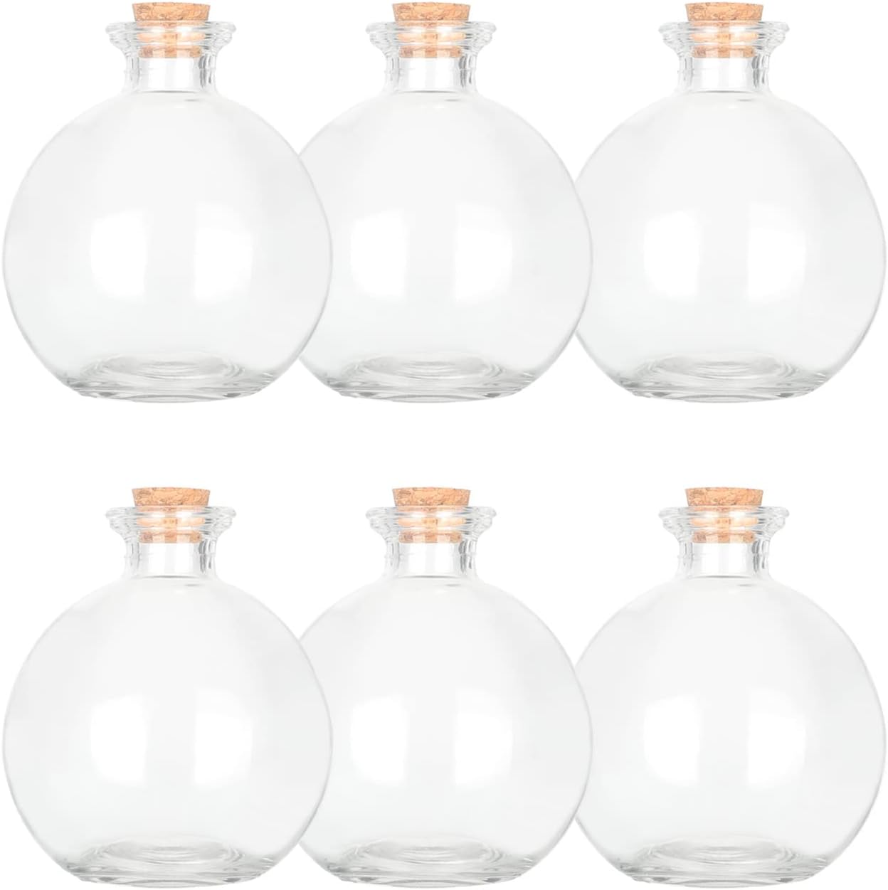 Magic Season Dekorative Glasflasche mit Korkverschluss(260ml Zaubertrank Flaschen / 6 Stück)