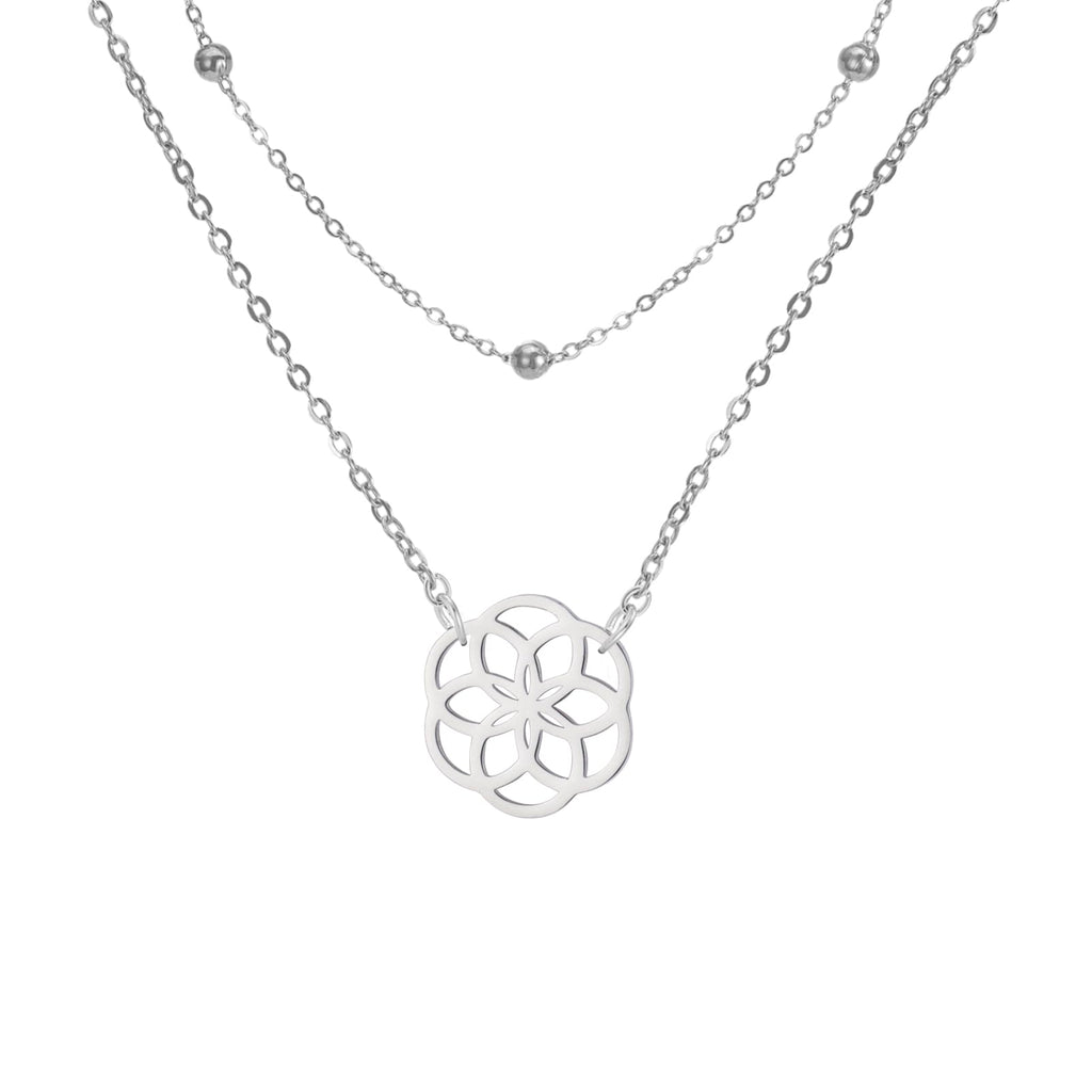 LIKGREAT Blume des Lebens Halskette Seeds of Life Anhänger Halskette Heilige Geometrie Symbol Halskette Spirituelle Heilung Amulett Schmuck