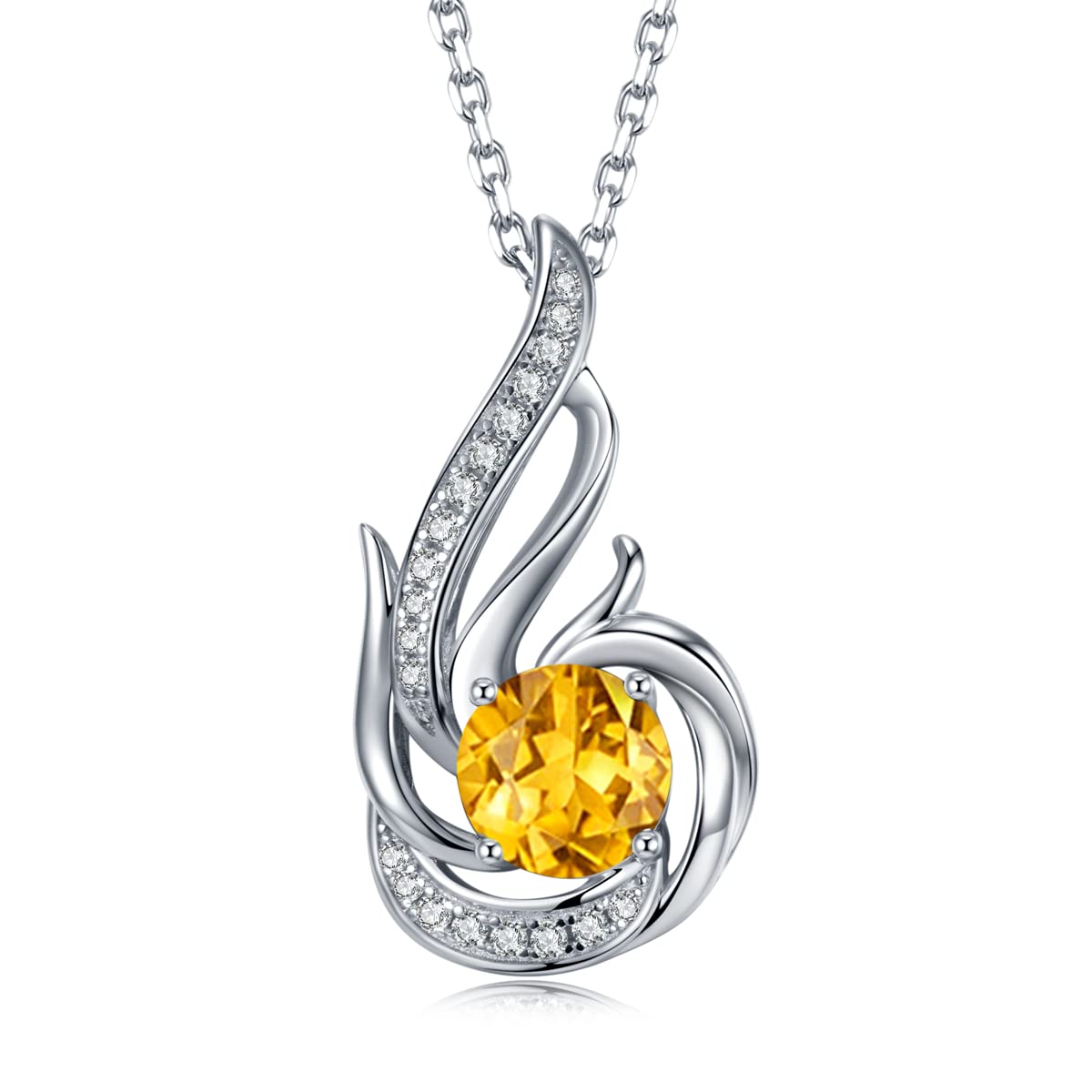 Sterling Silber Geburtsstein Halskette für Frauen erstellt oder echte Edelstein Phoenix Halsketten Geburtstag Jubiläum Schmuck Geschenke für Frauen Mädchen Mama, justierbare Kette