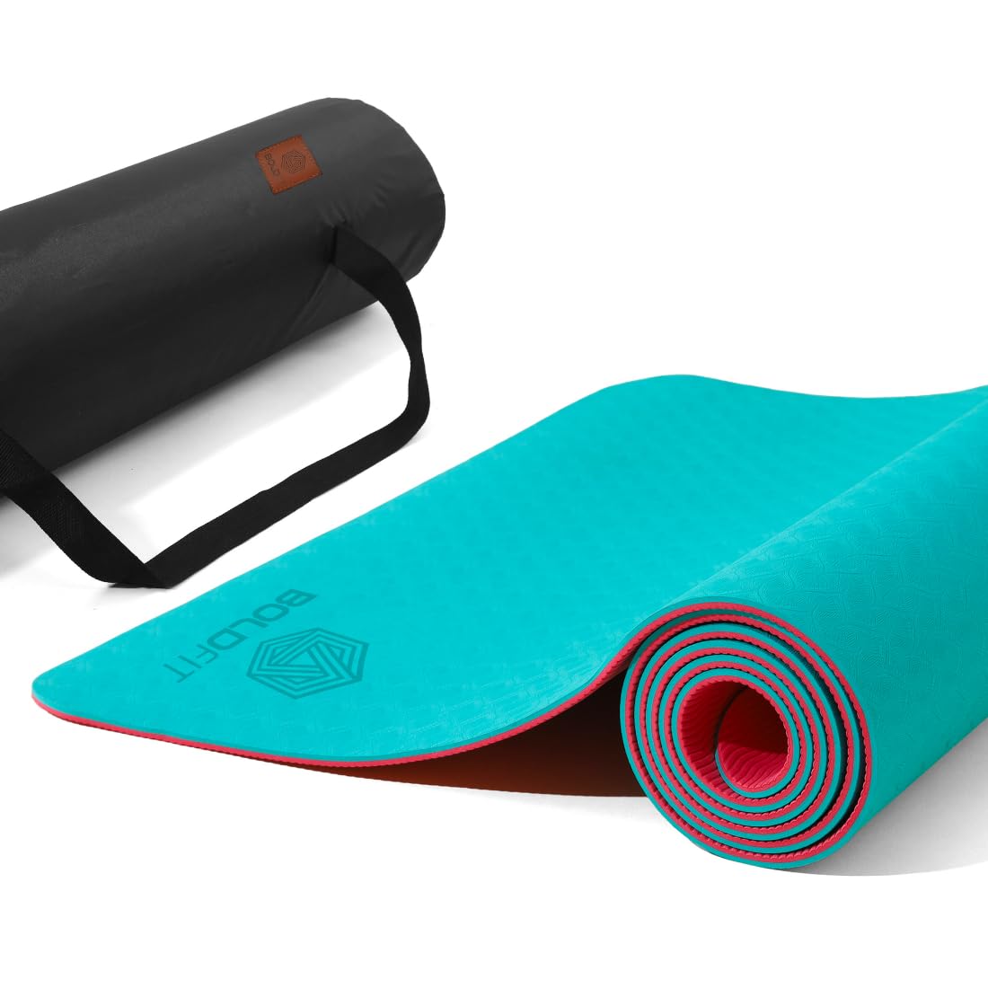 Boldfit Yoga Mat for Women and Men with Cover Bag TPE Material Extra Thick Exercise Yoga Mat for Men for Workout, Yoga, Fitness, Exercise Mat Anti Slip Mat, -Yoga Mat Gym Mat 6mm -Blue Pink