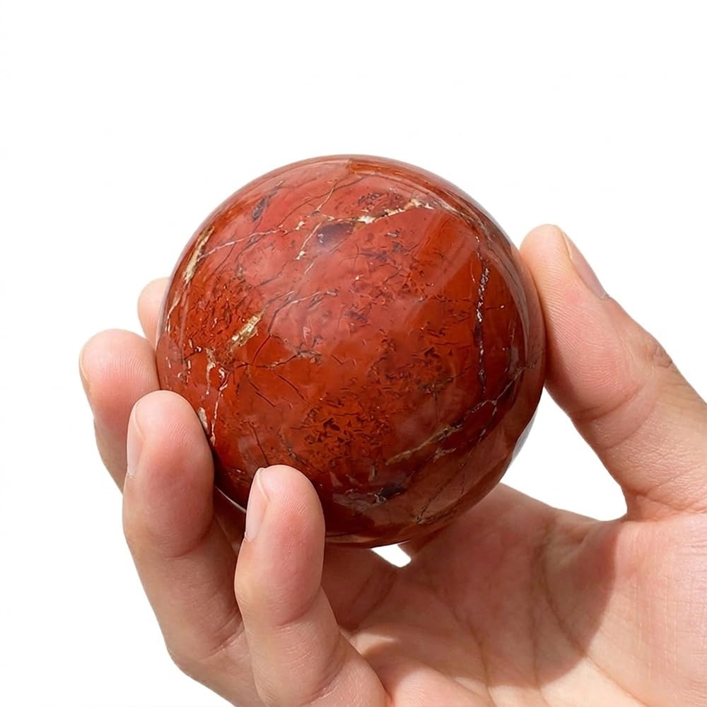 2.4-2.8 inch Natural Red Tiger Eye Crystal Ball with Stand, Hand Polished Quartz Massage Sphere, Reiki Healing Gemstone Ball, Feng Shui Room Desktop Decorative Rock Orb