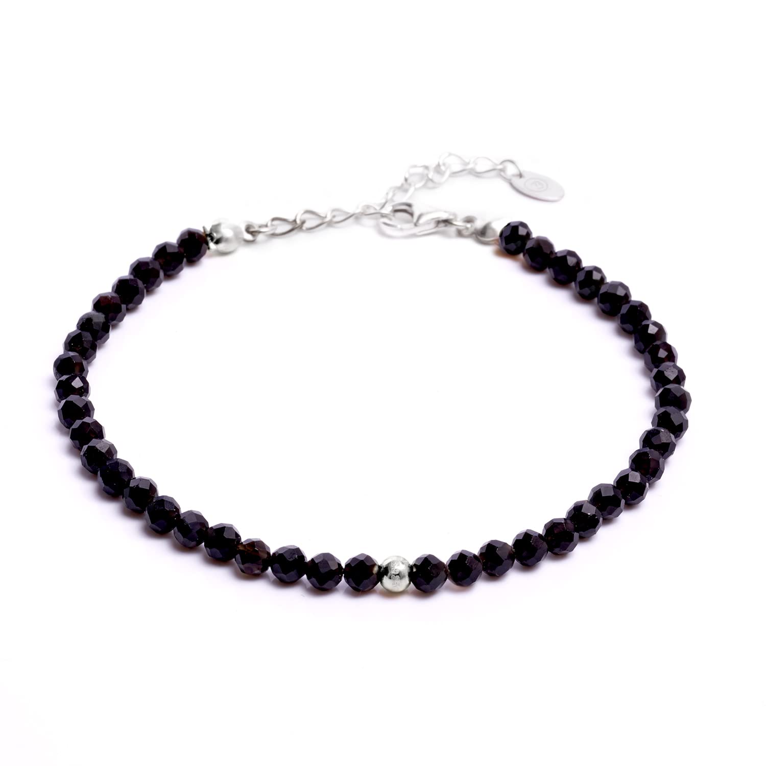 BERGERLIN Echtes Naturstein Perlenarmband - Naturstein geprüft in Deutschland, mit 925 Sterling Silberperle oder vergoldeter Perle - Mit Verschluss und Echtheitszertifikat, für Damen und Herren