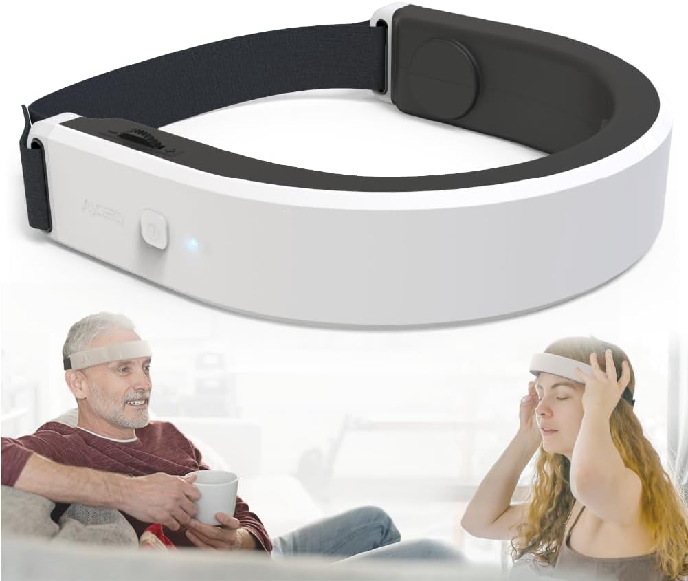 Good Sleep Headset for Relaxation & Bedtime Routine, 40Hz Gamma Light & Bone Conduction Sound Rhythmic Massager, Designed to Insomnia Relief, Promote Calm, Focus, Meditation and Mental Rest