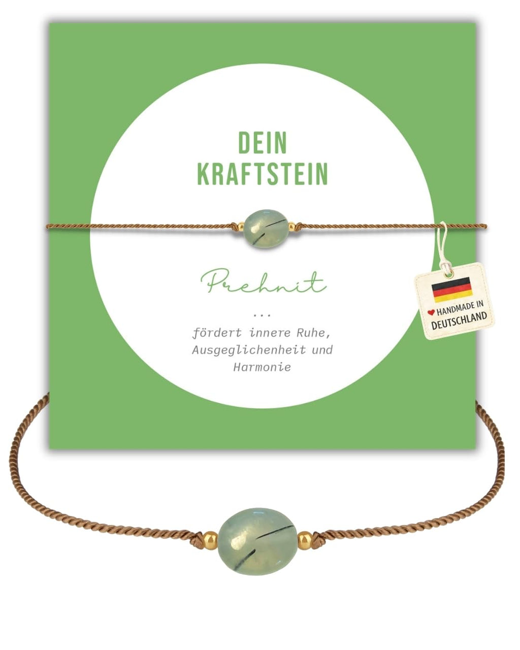 happymaker - Edelstein Armband Damen, handgefertigt in Deutschland mit Goldperlen, Geschenkkarte und Geschenkverpackung, Mutmacher Geschenk