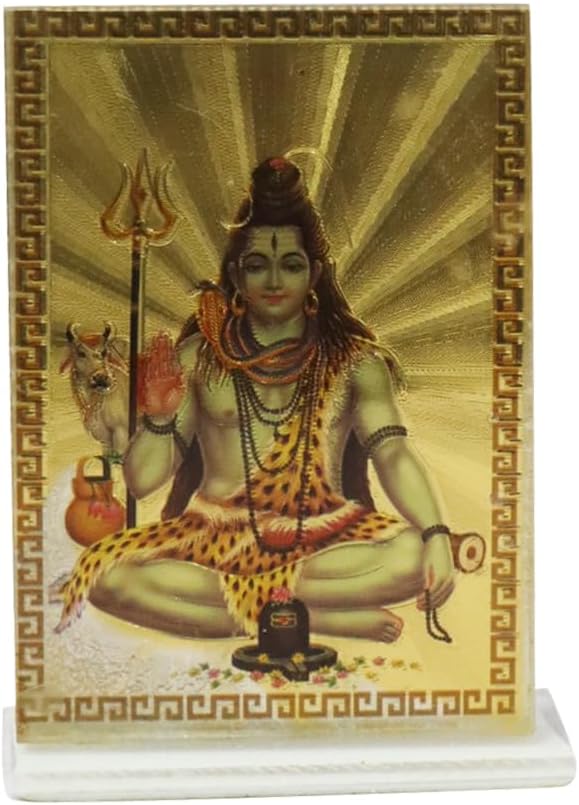 BRACOP Hindu-Göttin-Figur, Lord Shiva-Statue, kleine indische Shiva-Figur, dekorative Skulptur Heimbüro, Tempeldekoration, Diwali Pooja, Trishakti, Yantra, Rückkehr spirituelles Geschenk