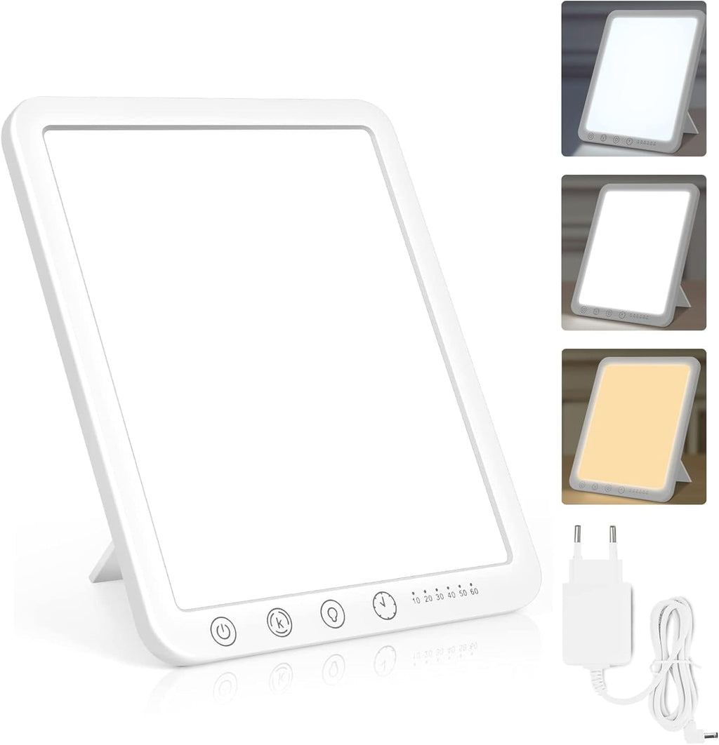 Sotipevs Tageslichtlampe 15000 Lux, UV-freie LED Lichttherapielampe Tageslicht, LED Daylight Lampe, Touch-Control Sonnenlicht Lampe, Vollspektrumlampe für Zuhause/Büro